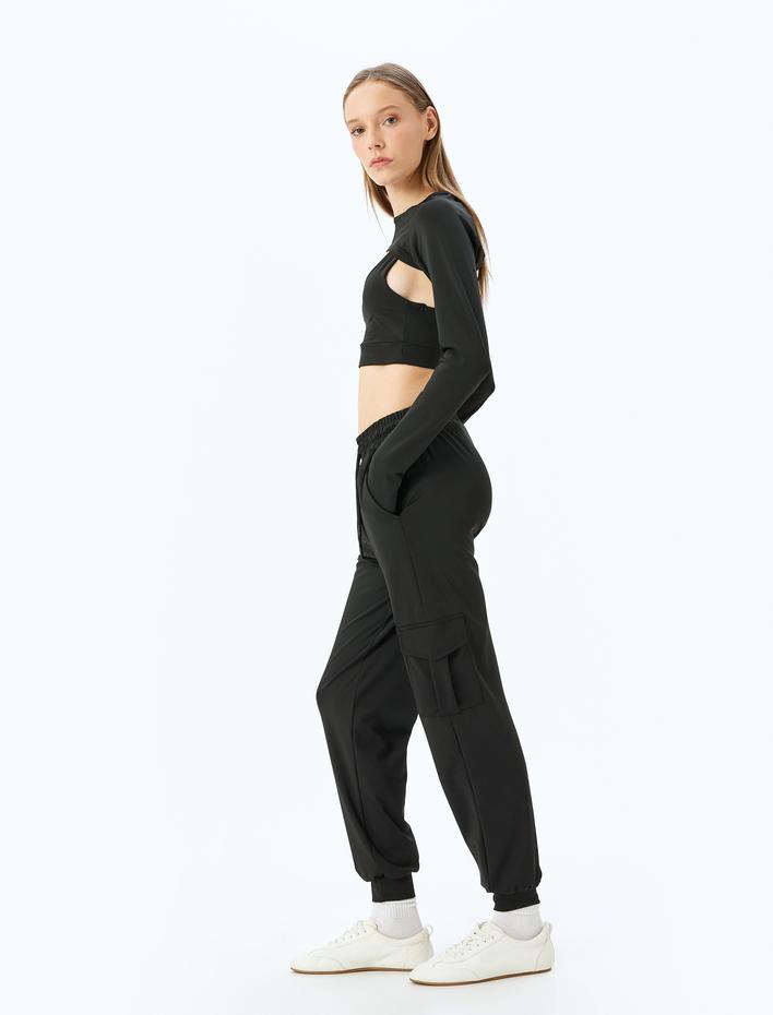  Kargo Cepli Beli Bağcıklı Rahat Kalıp Jogger Eşofman Altı