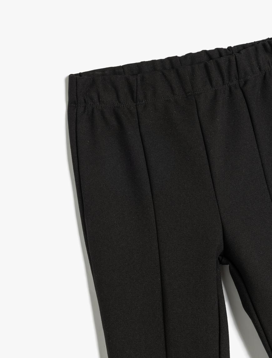  Kız Çocuk İspanyol Paça Pantolon Beli Lastikli Viskon Karışımlı