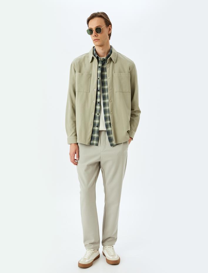  Beli Bağcıklı Cepli Pamuk Karışımlı Slim Fit Eşofman Pantolon