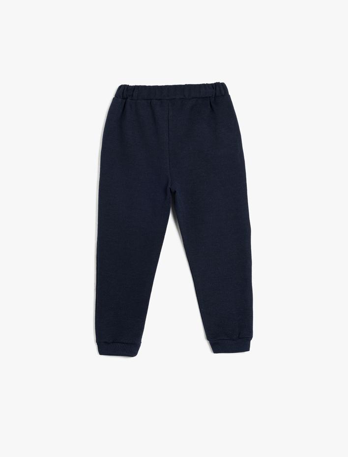 Erkek Bebek Beli Lastikli Düğme Detaylı Cepli Jogger Eşofman Altı