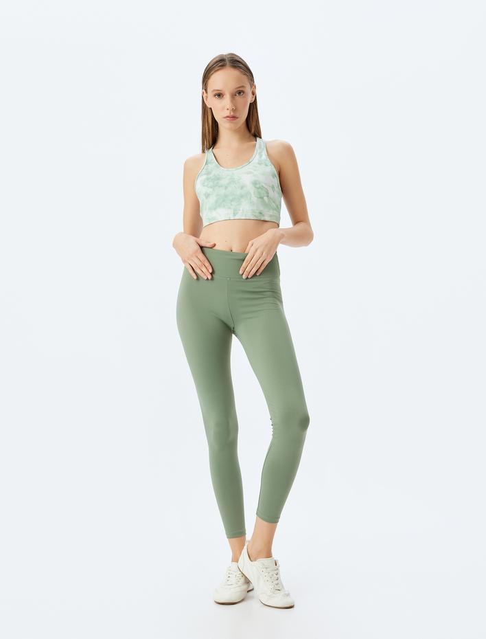  Yüksek Bel Dar Kalıp Yumuşak Tuşe Spor Tayt