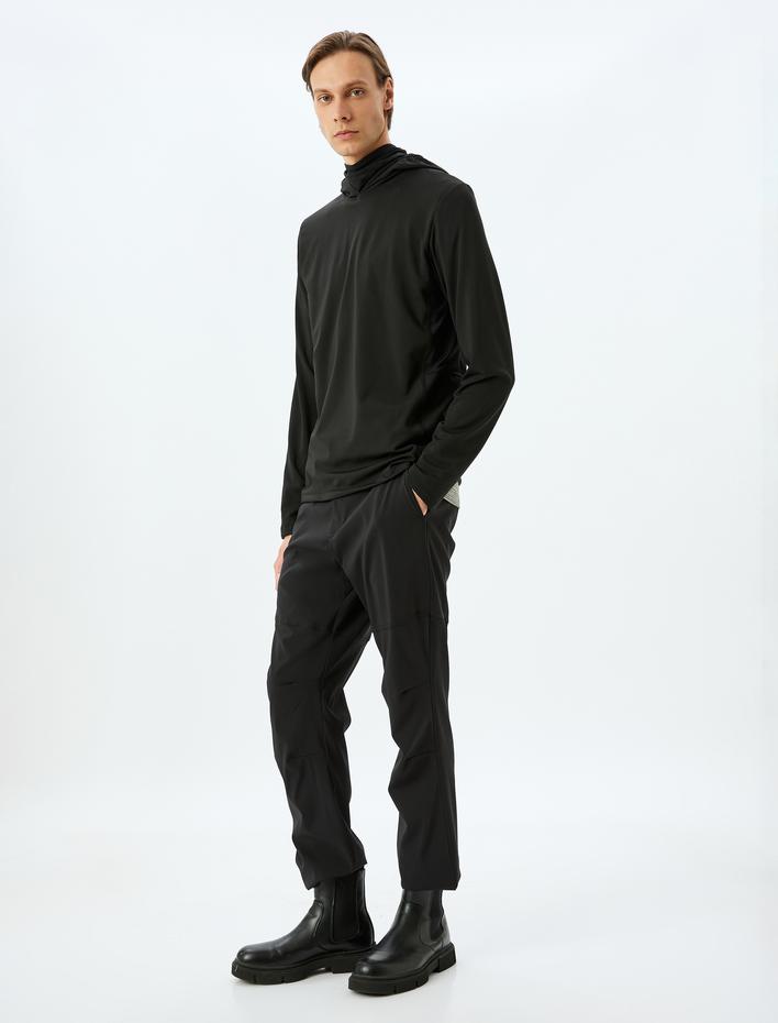  Dikiş Detaylı Düğmeli Fermuarlı Cepli Oversize Spor Eşofman Altı