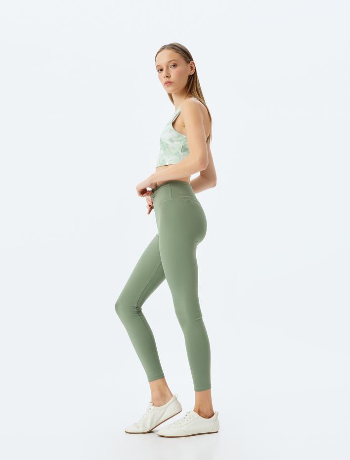  Yüksek Bel Dar Kalıp Yumuşak Tuşe Spor Tayt