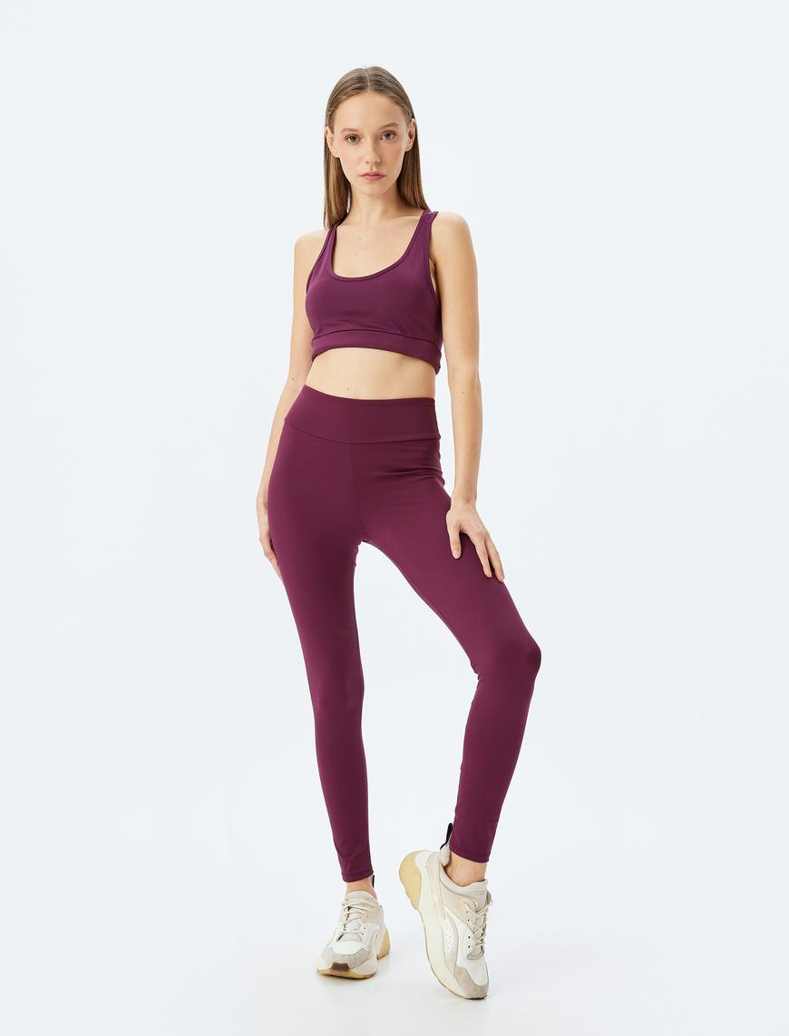   Spor Tayt Yüksek Bel Yumuşak Tuşe Slim Fit