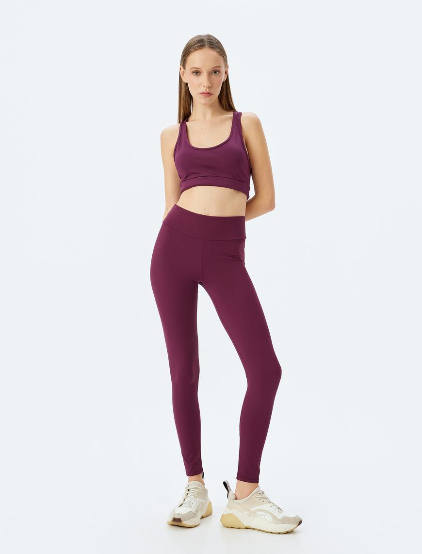   Spor Tayt Yüksek Bel Yumuşak Tuşe Slim Fit