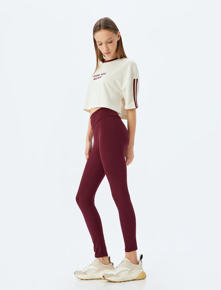  Spor Tayt Yüksek Bel Slim Fit Yumuşak Tuşe