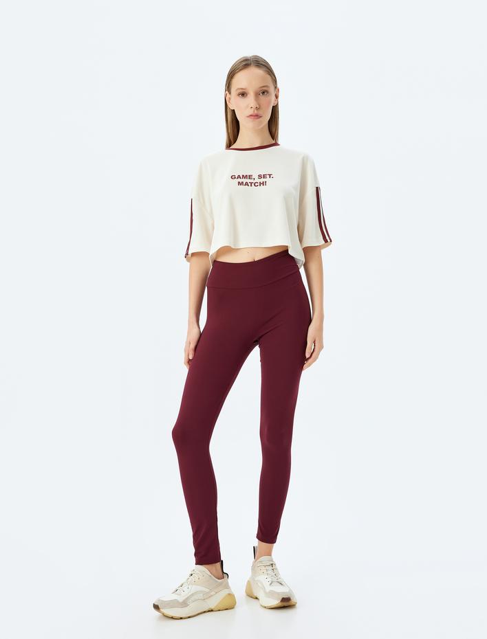  Spor Tayt Yüksek Bel Slim Fit Yumuşak Tuşe
