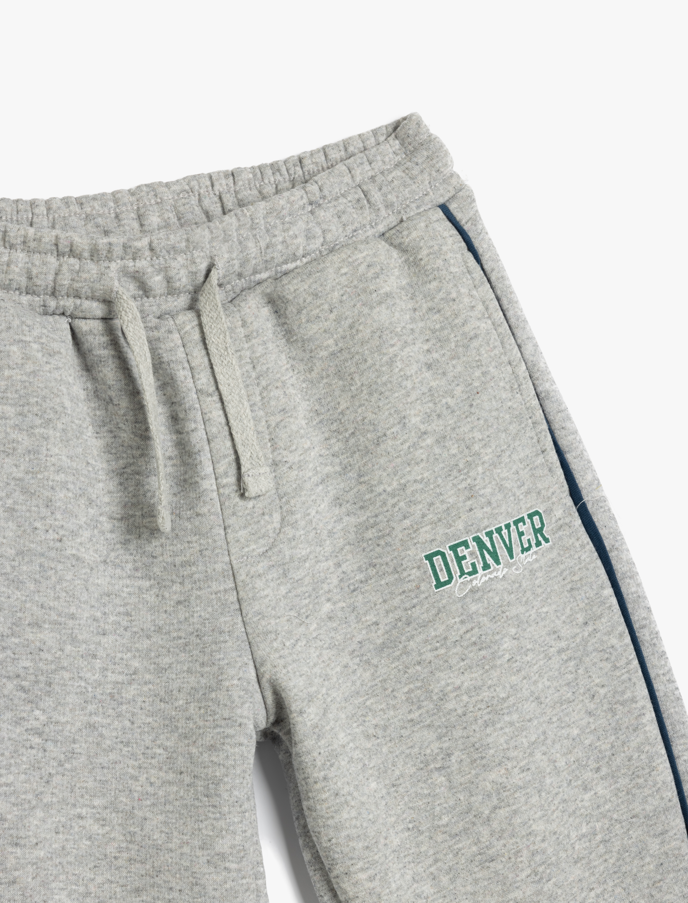  Erkek Çocuk Eşofman Altı Baskı Detaylı Beli Bağlamalı Rahat Kesim Şardonlu