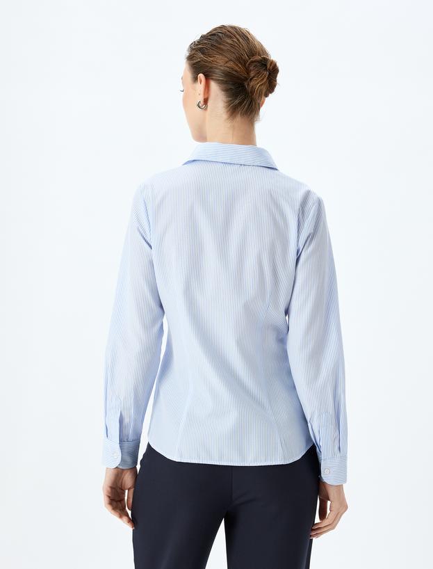 Klasik Yaka Uzun Kollu Slim Fit Gömlek_3