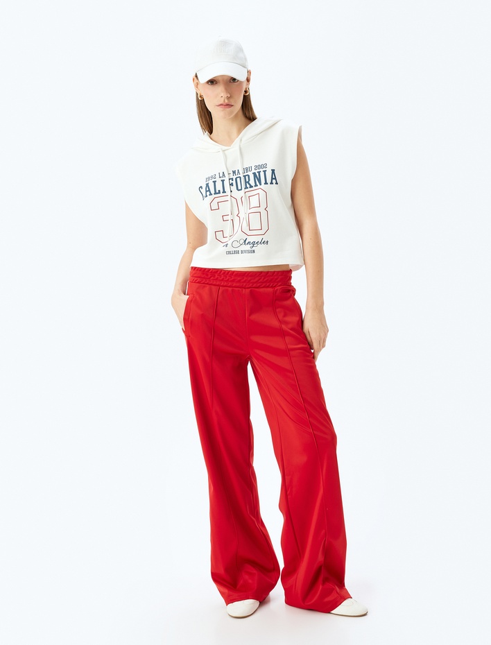  Kolej Baskılı Kolsuz Kapüşonlu Atlet