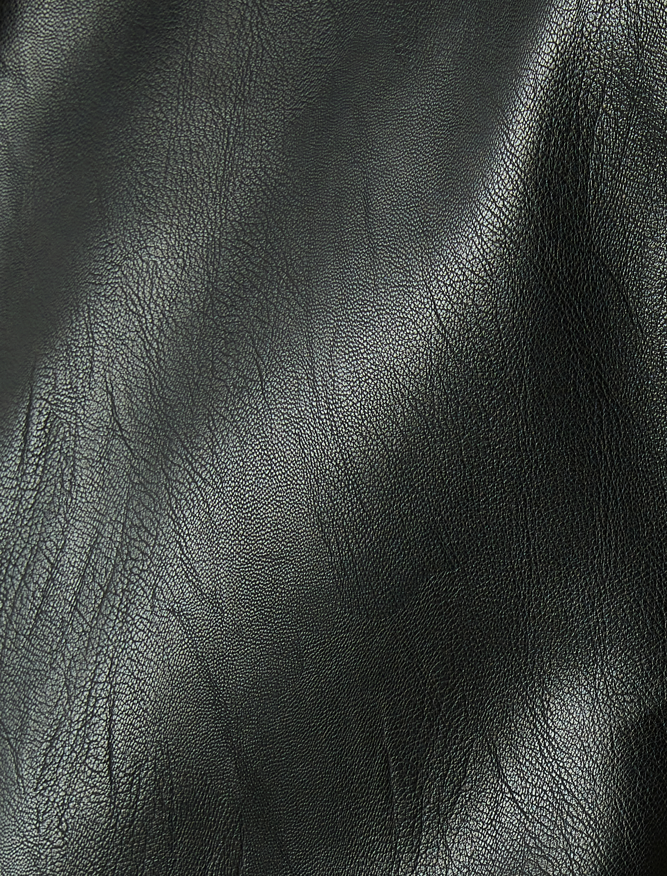   Hakim Yaka Cep Detaylı Fermuarlı Suni Deri Ceket