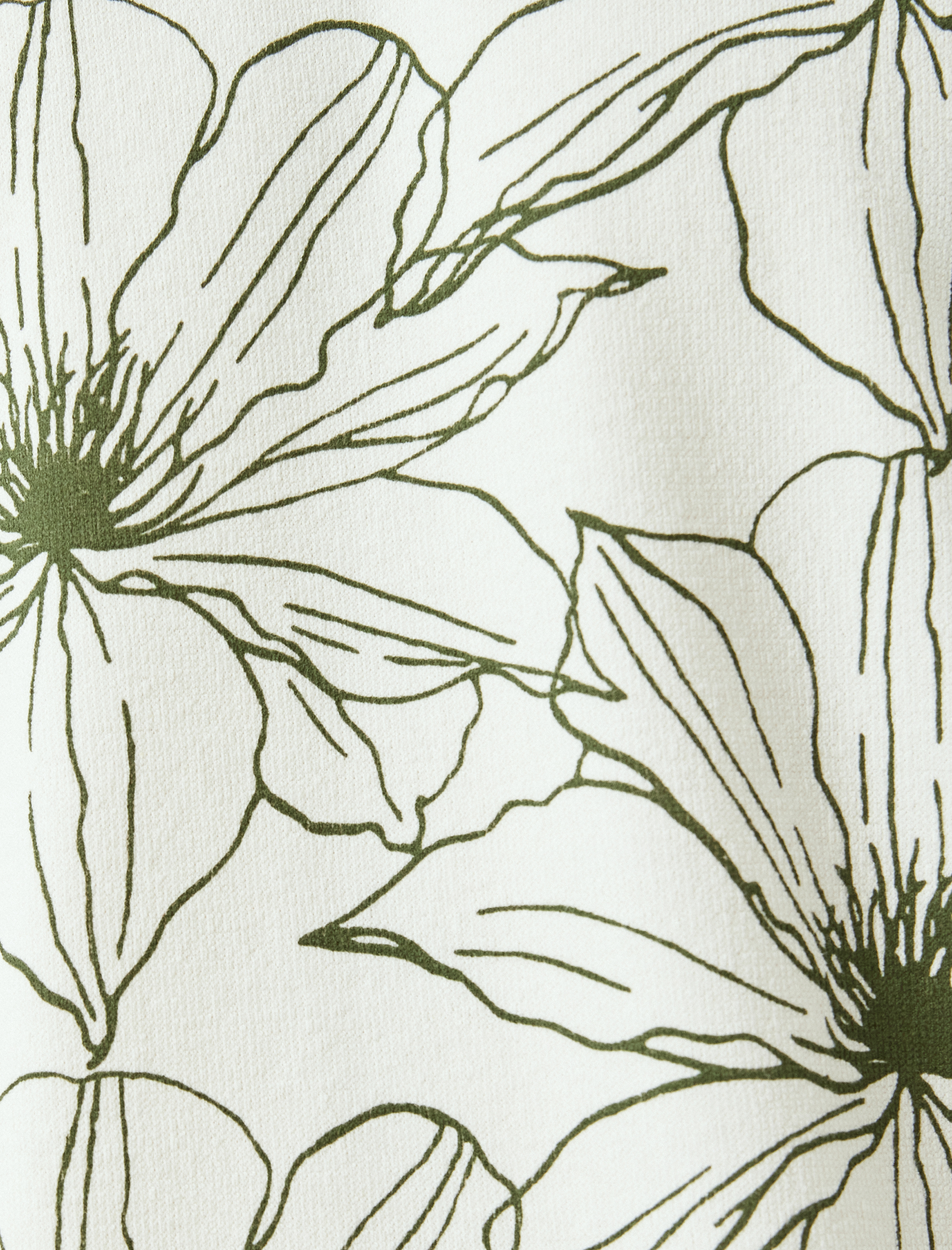   Bisiklet Yaka Regular Fit Pamuk Karışımlı Tok Kumaş Çiçek Desenli Kısa Kollu Tişört