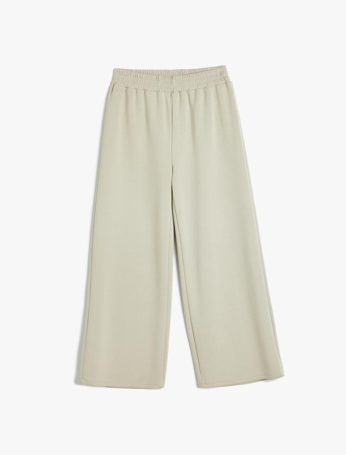 Kız Çocuk Basic Bol Paça Eşofman Altı Beli Lastikli Modal Kumaş