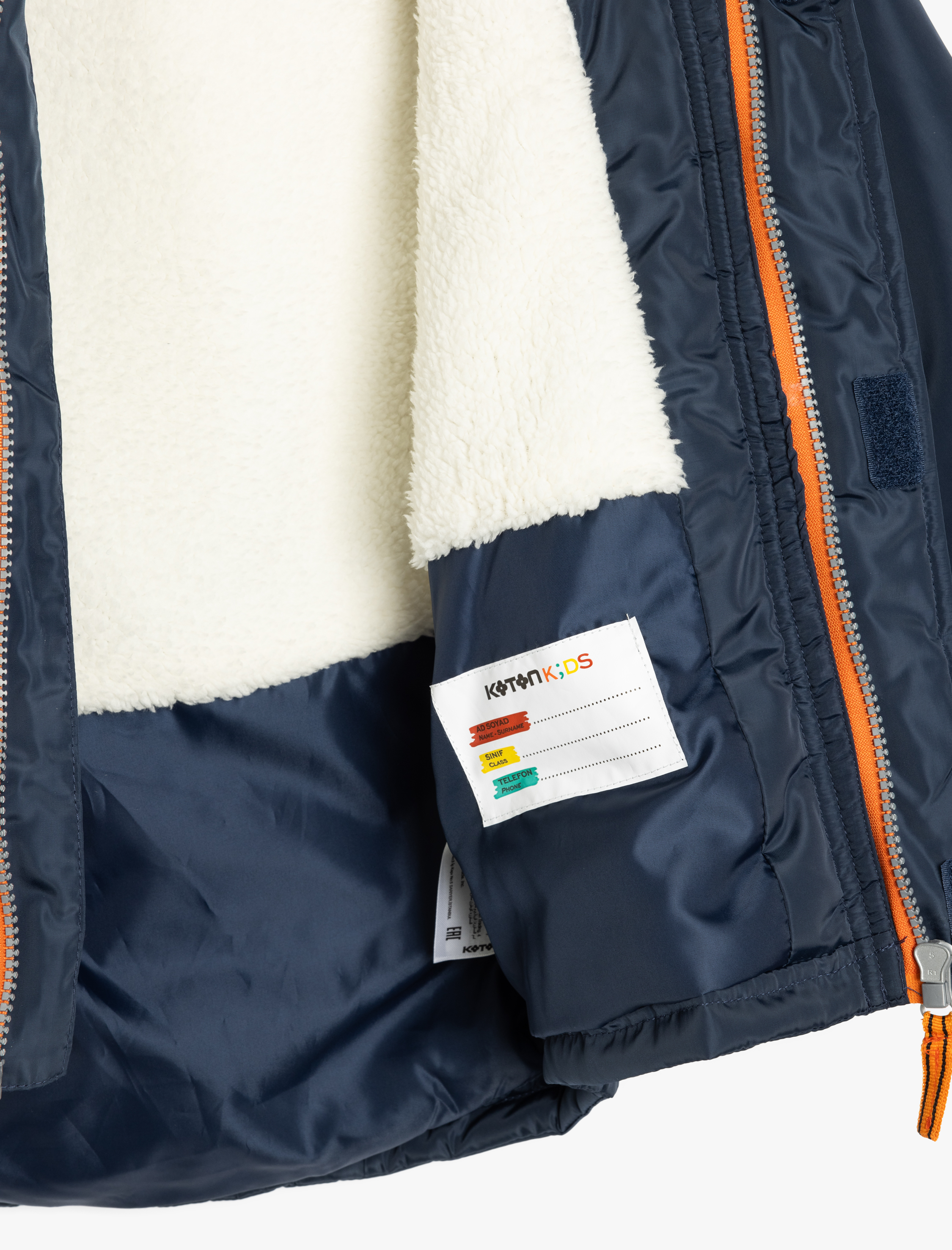  Erkek Çocuk Suni Kürk Detaylı Fermuarlı Kapaklı Cepli Kapşonlu Mont