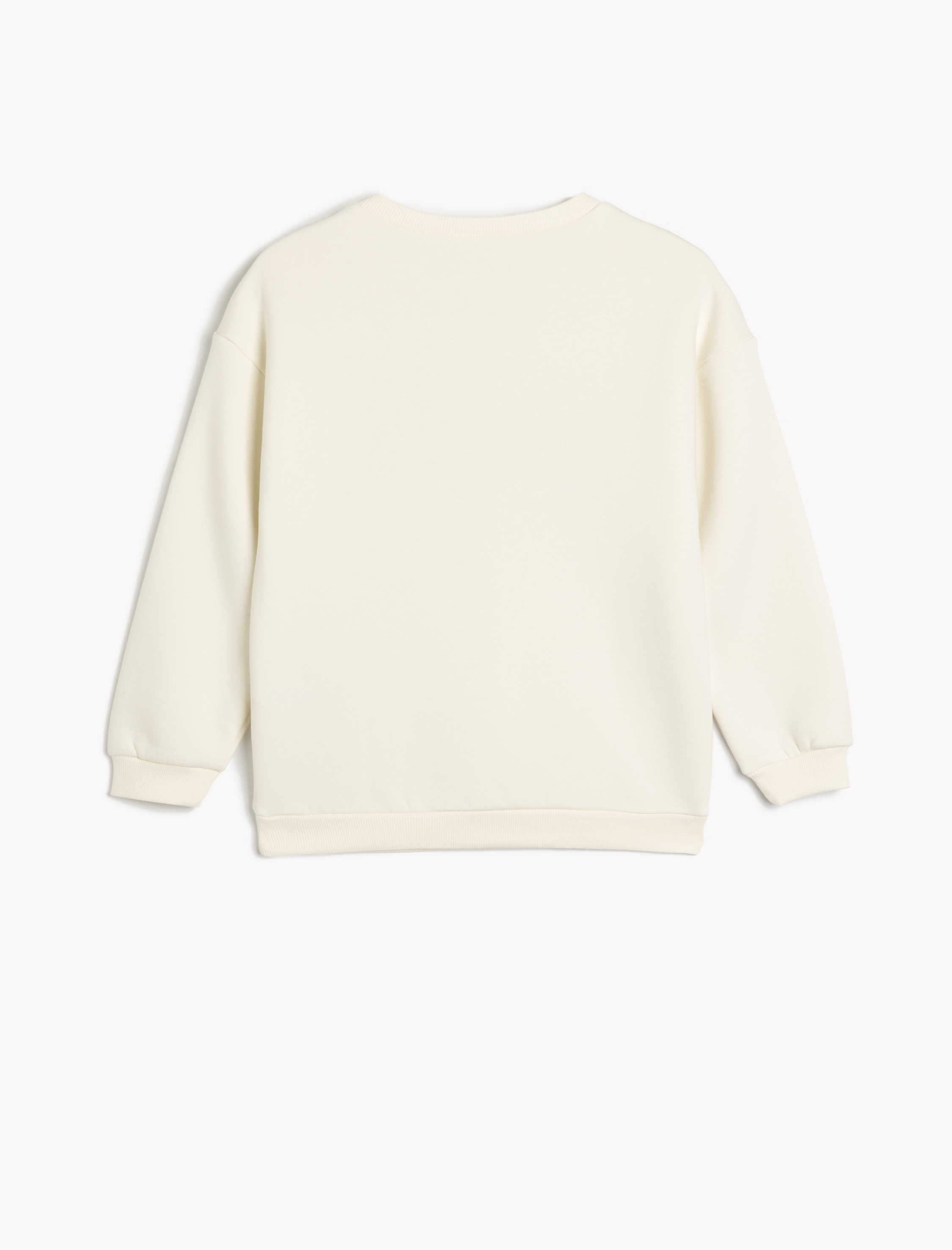  Erkek Çocuk Bisiklet Yaka Kayak Baskılı Şardonlu Pamuklu Sweatshirt