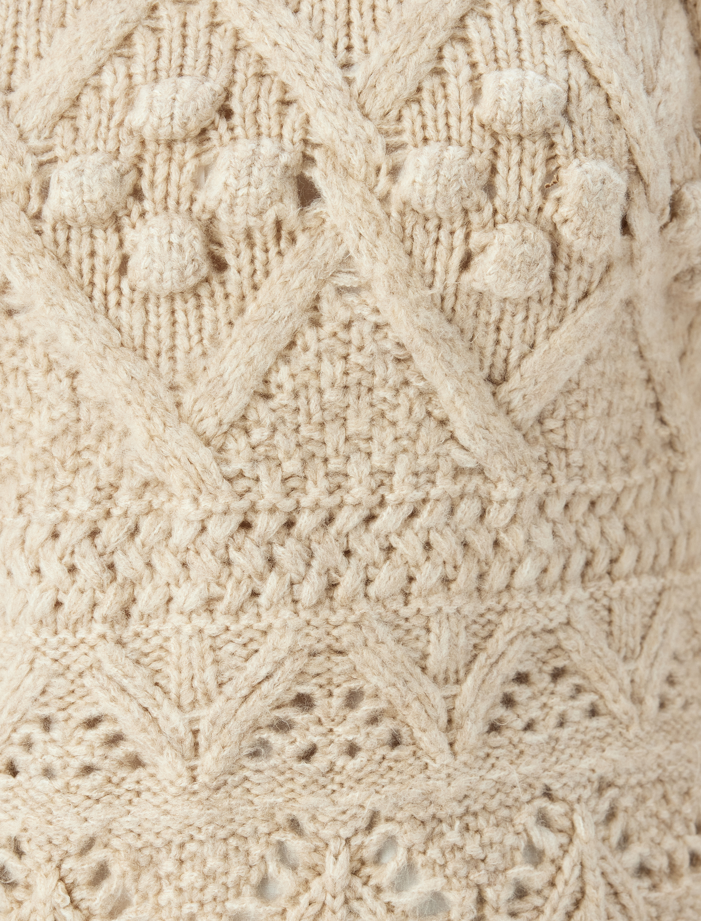   Ajurlu Crop Uzun Kollu Bisiklet Yaka Dokulu Triko Kazak