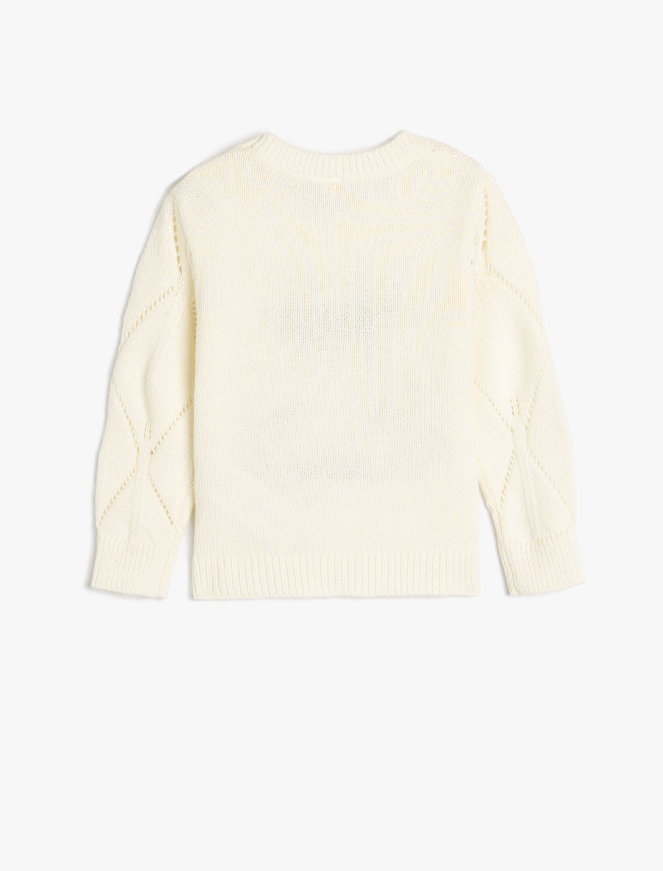 Kız Bebek Triko Kazak Ayıcık Desenli Uzun Kollu Bisiklet Yaka