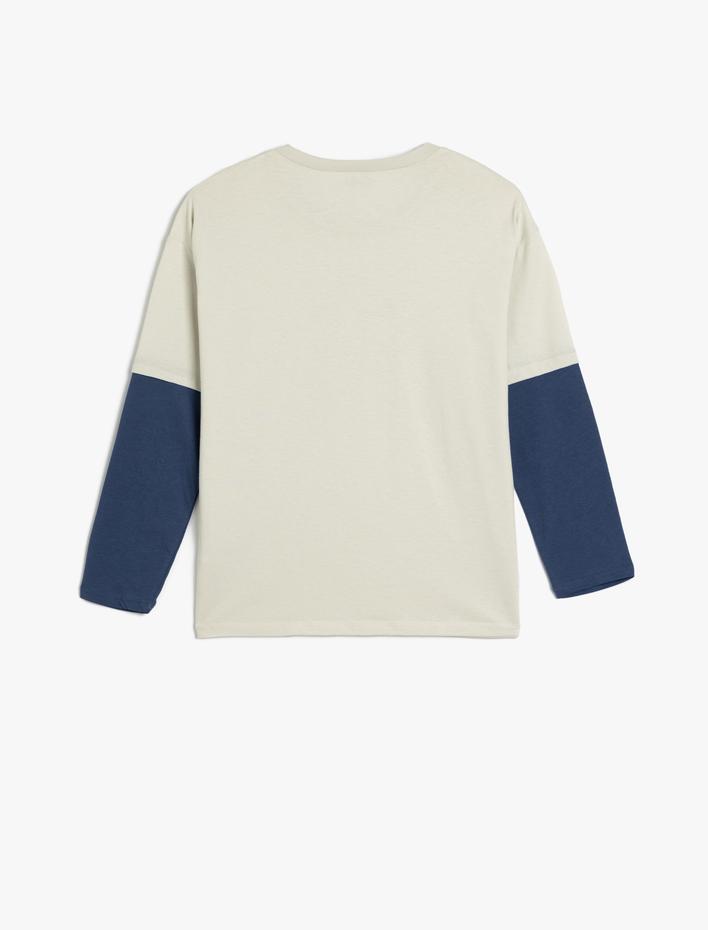 Erkek Çocuk Köpek Baskılı Pamuklu Uzun Kollu Oversize Tişört