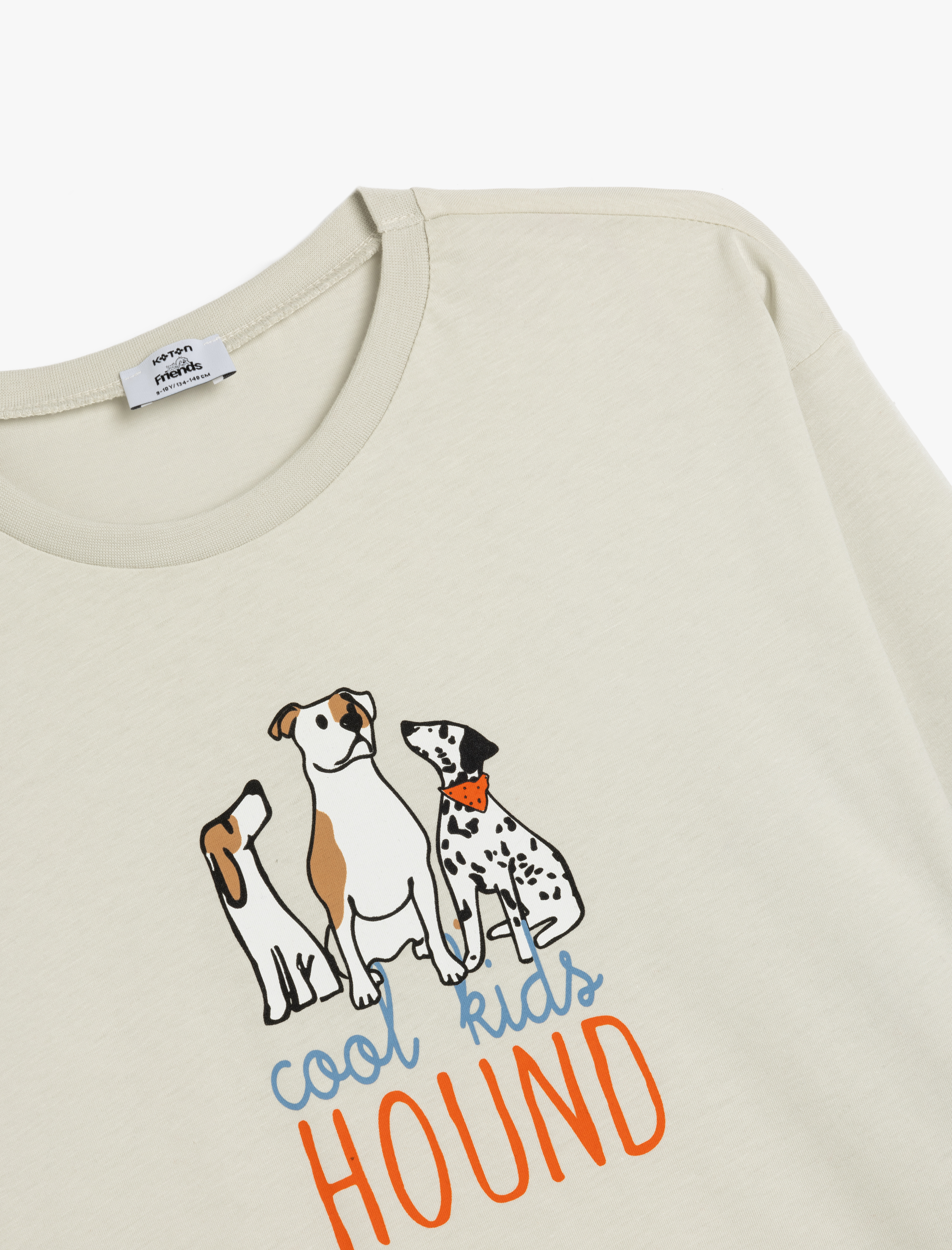 Erkek Çocuk Köpek Baskılı Pamuklu Uzun Kollu Oversize Tişört