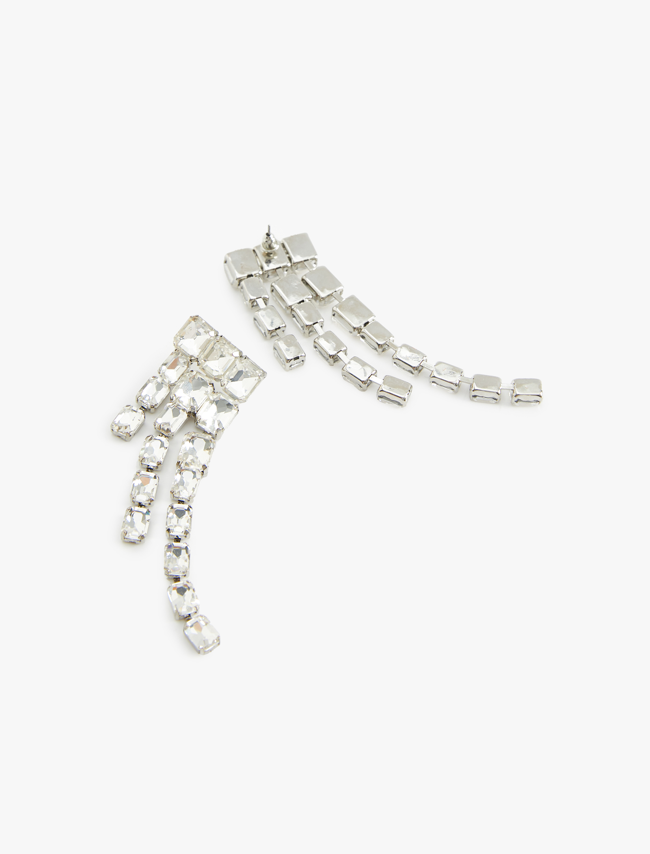  Kadın Taşlı Küpe Sallantılı Büyük Boy - Koton X Melis Ağazat