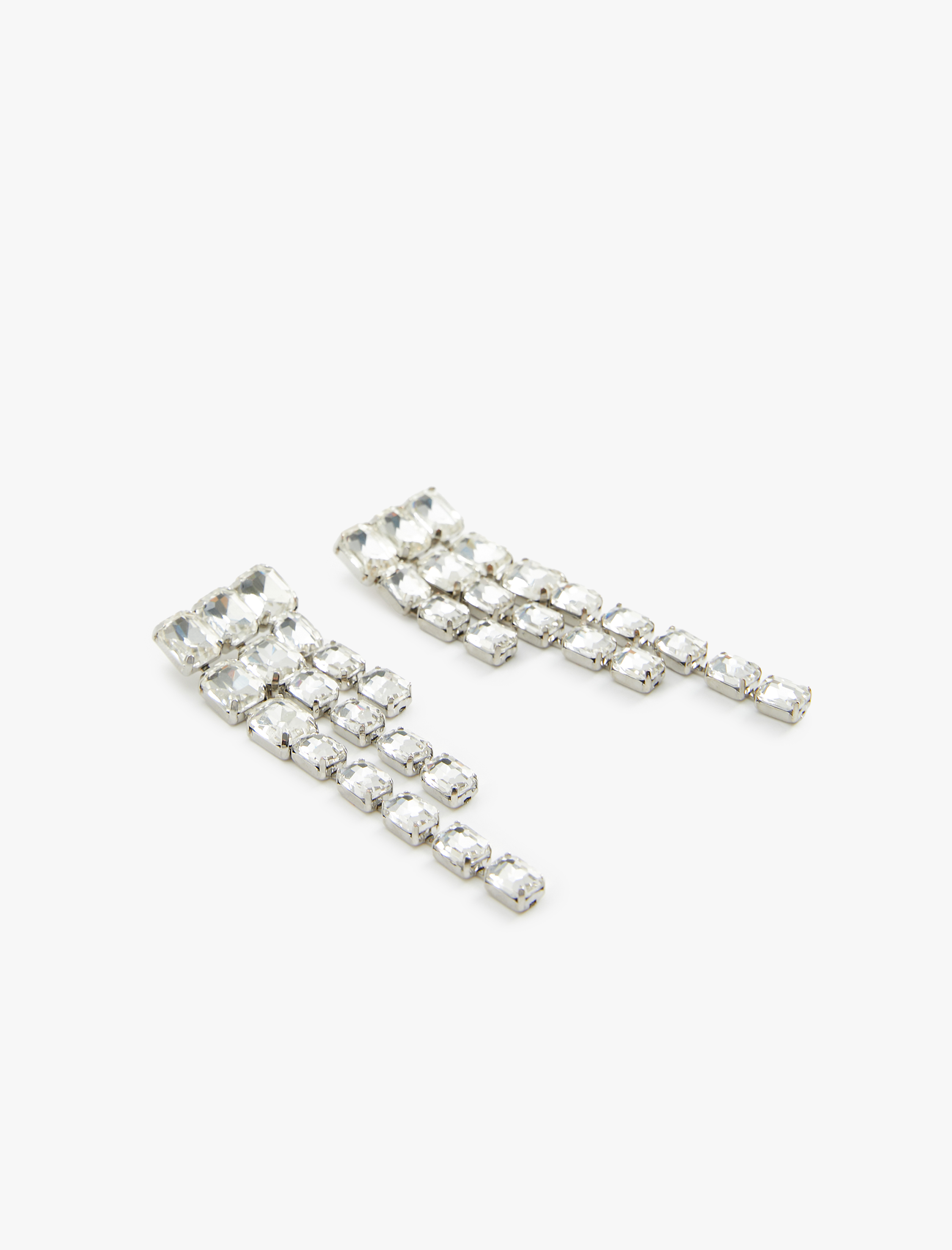  Kadın Taşlı Küpe Sallantılı Büyük Boy - Koton X Melis Ağazat