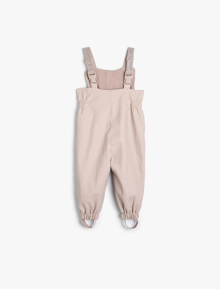 Kız Bebek Askılı Yağmur Tulumu Ayaklı Ayarlanabilir Askılı