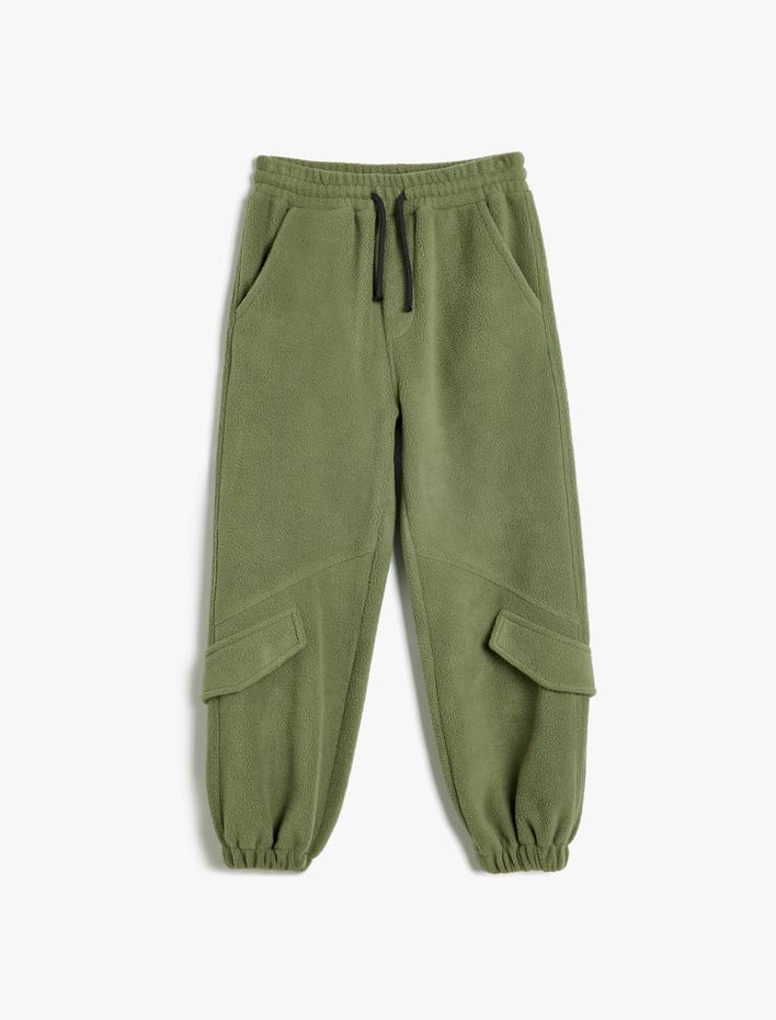 Erkek Çocuk Polar Jogger Eşofman Altı Kapaklı Cep Detaylı Beli Lastikli