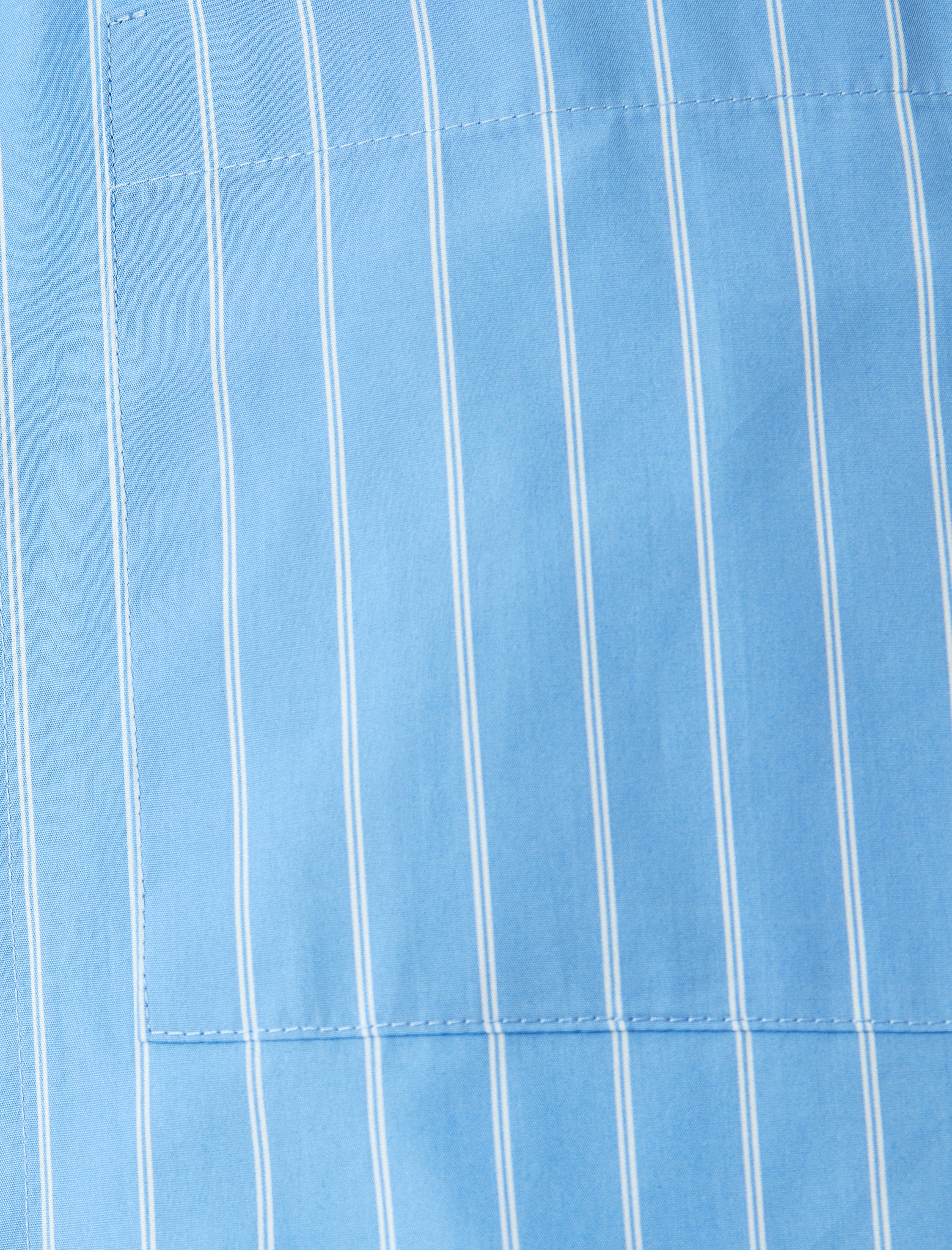   Uzun Kollu Regular Fit Poplin Pamuklu Cepli Çizgili Gömlek