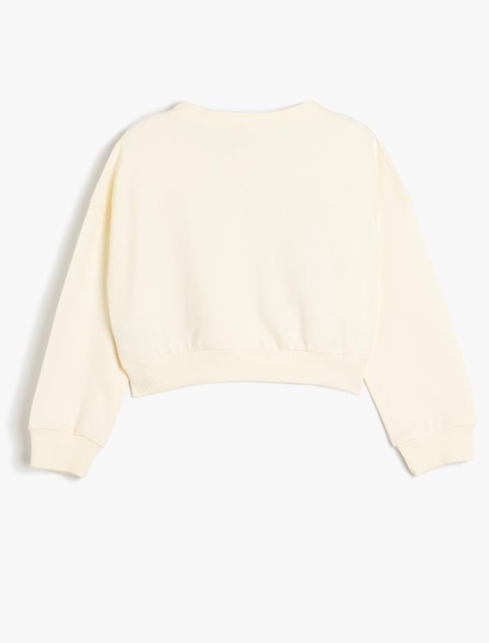 Kız Çocuk Minnie Mouse Sweatshirt Lisanslı Uzun Kollu Bisiklet Yaka Şardonlu