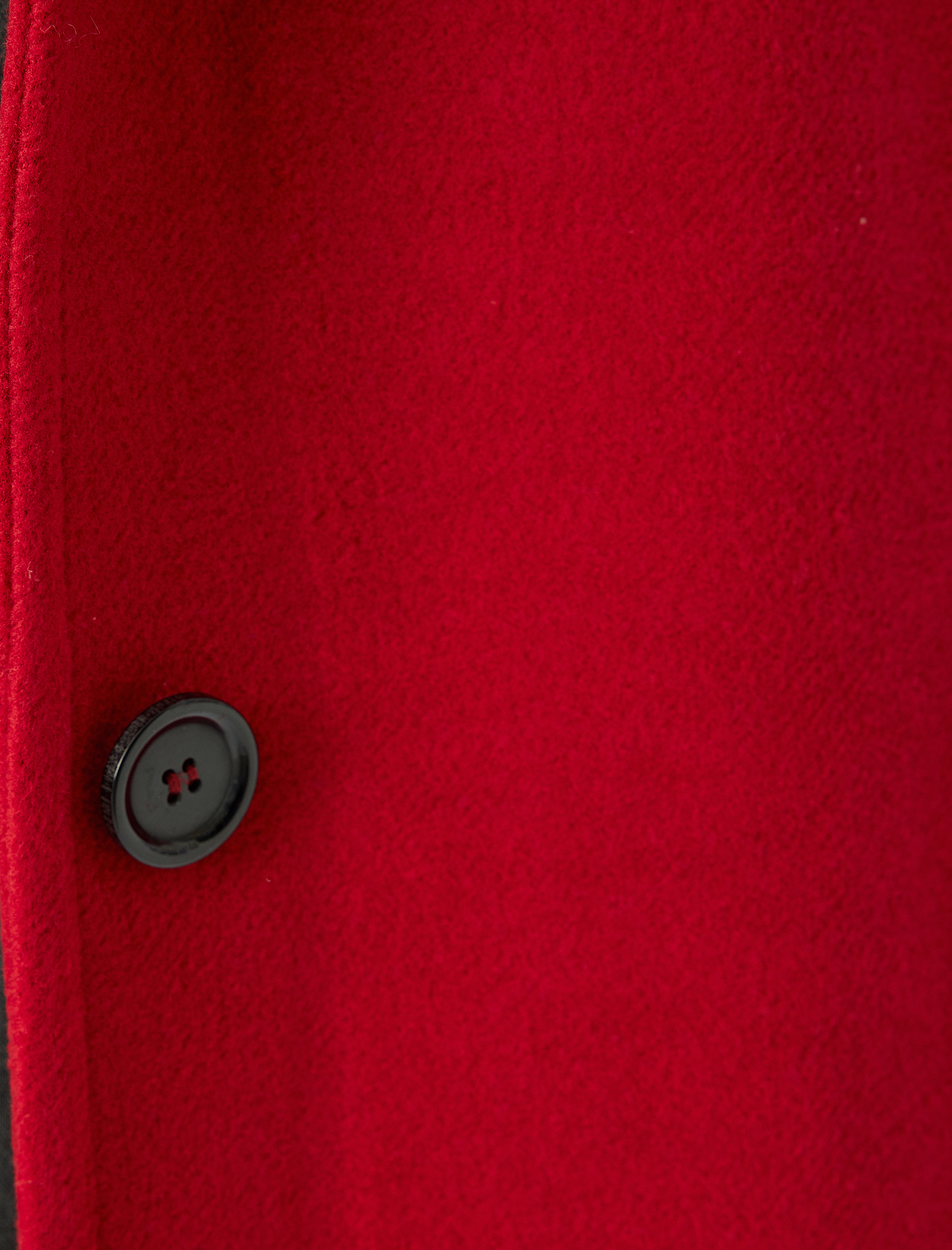   Kemerli Düğmeli Kruvaze Uzun Kaşe Kaban