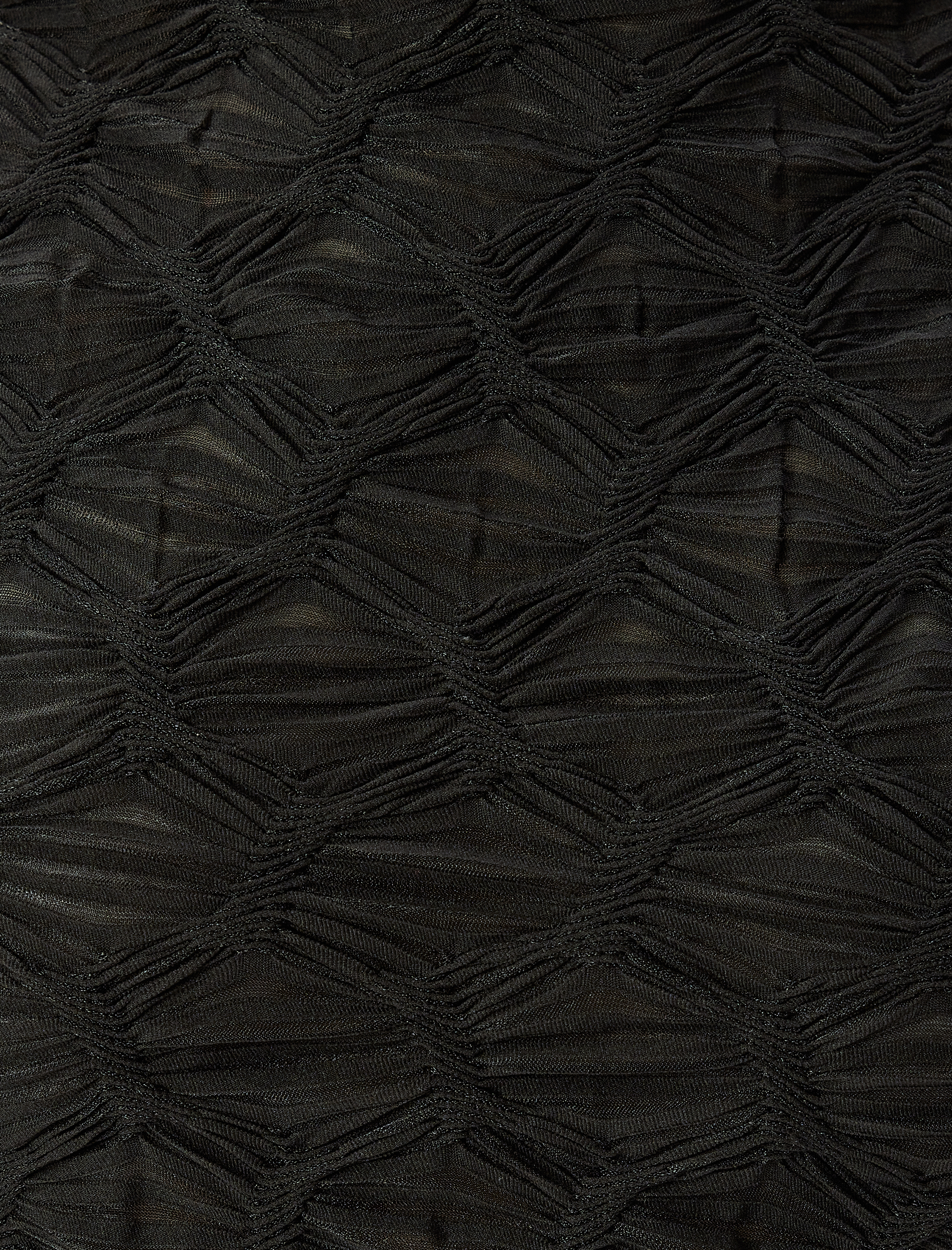   Büzgülü Dokulu Slim Fit Uzun Kollu Dik Yaka Tişört