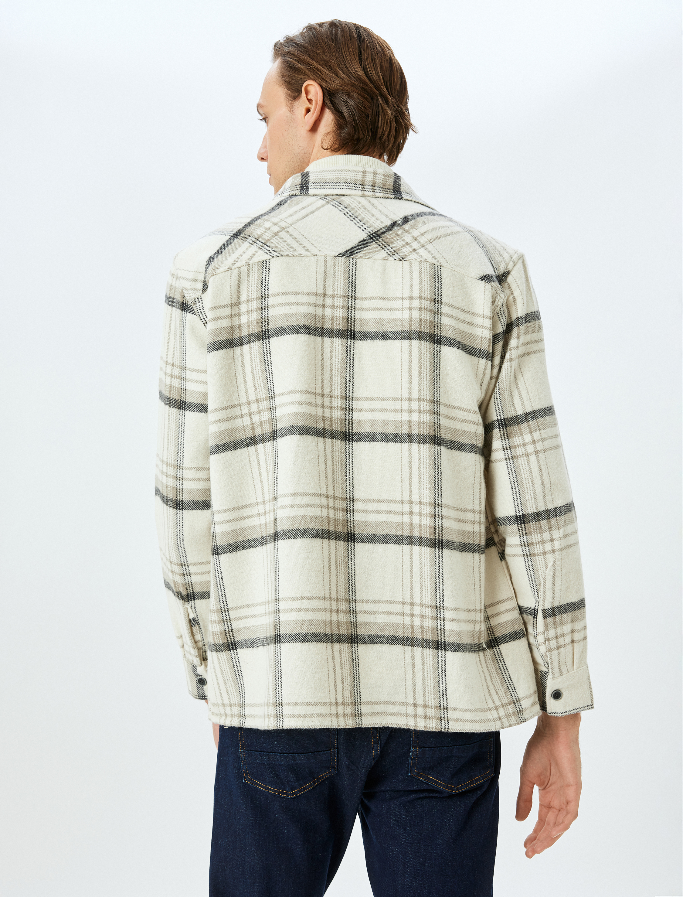   Uzun Kollu Düğmeli Regular Fit Ekose Oduncu Gömleği