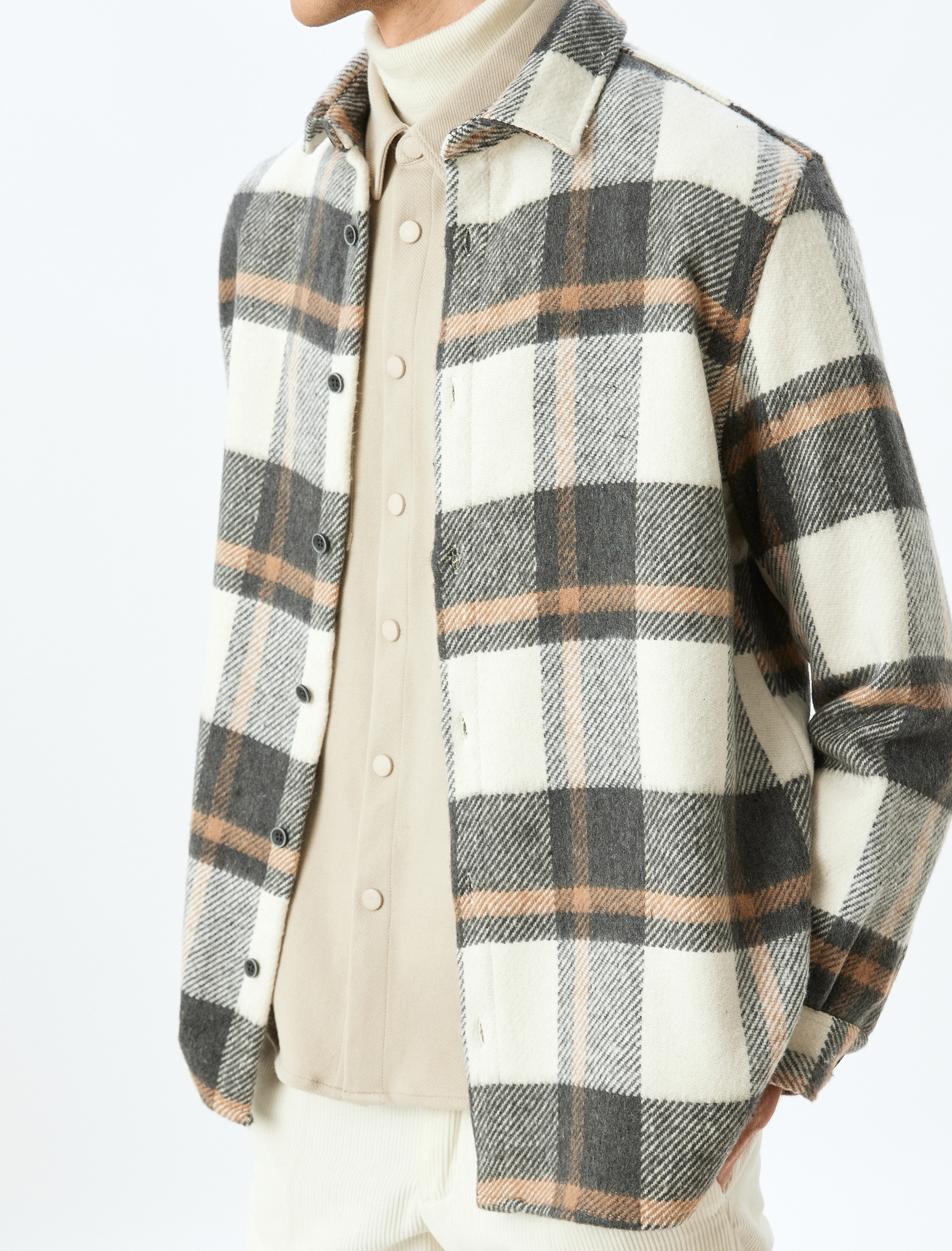 Uzun Kollu Pamuk Karışımlı Regular Fit Ekose Oduncu Gömleği