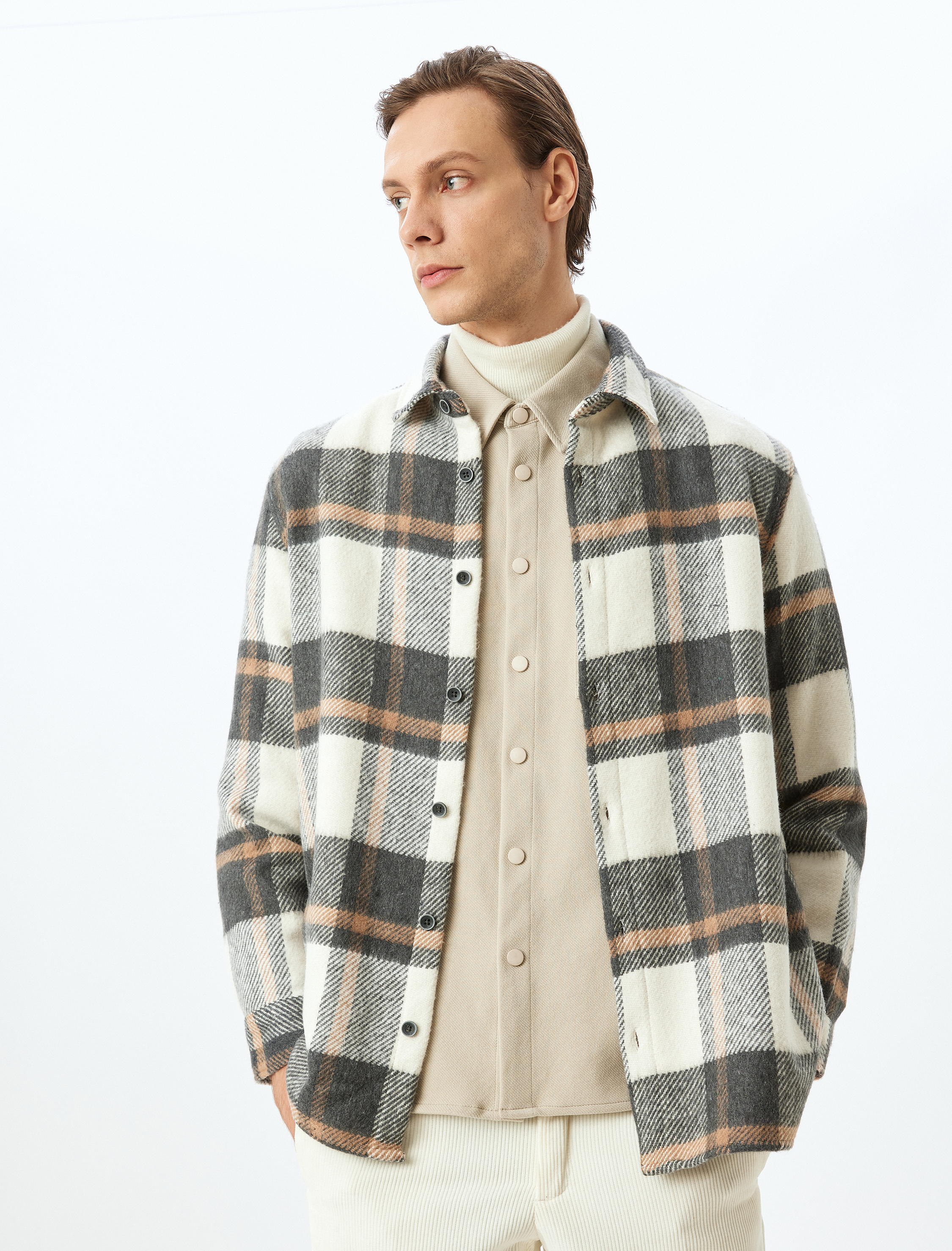 Uzun Kollu Pamuk Karışımlı Regular Fit Ekose Oduncu Gömleği