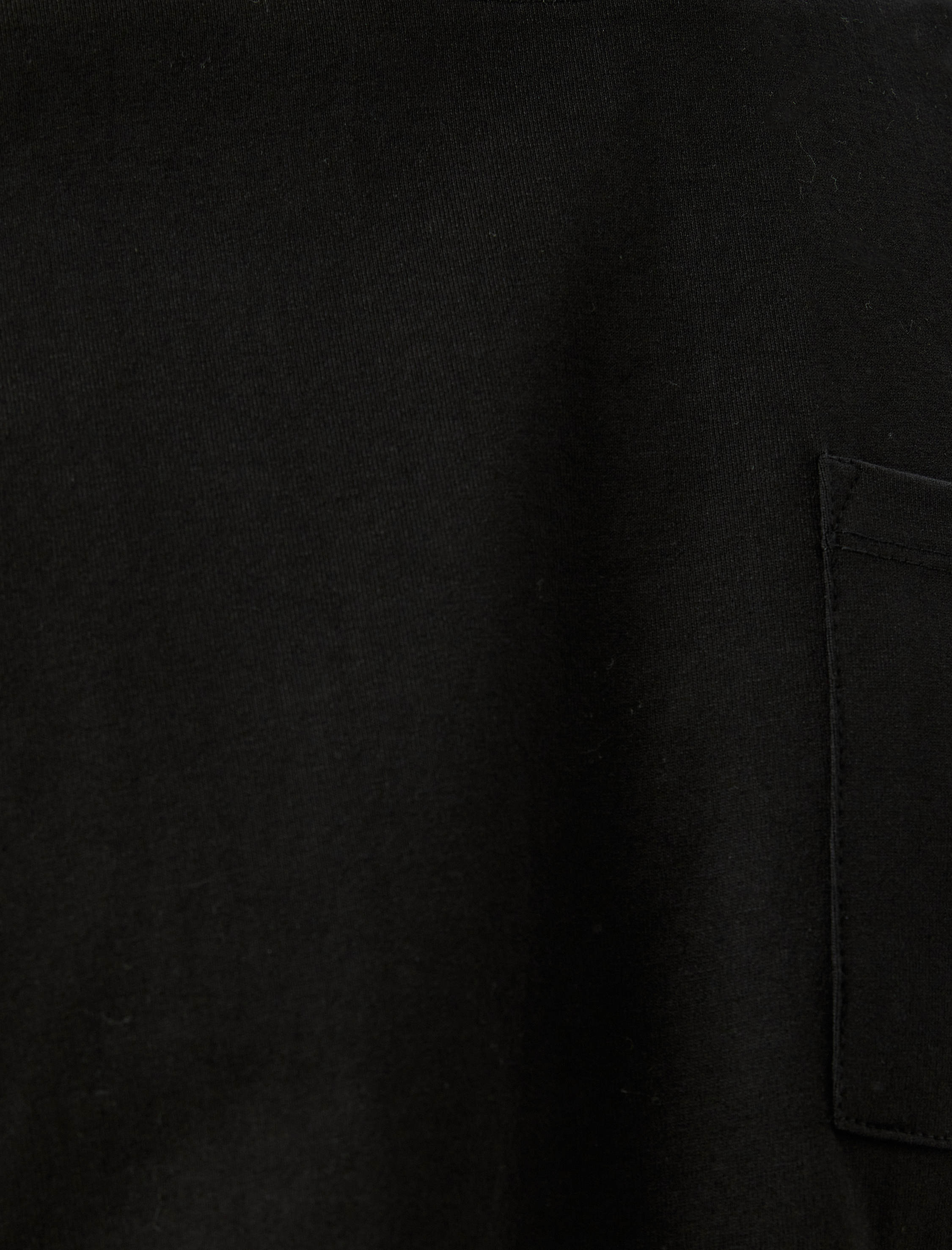   Kısa Kollu Bisiklet Yaka Cep Detaylı Tok Kumaş Pamuklu Oversize Tişört