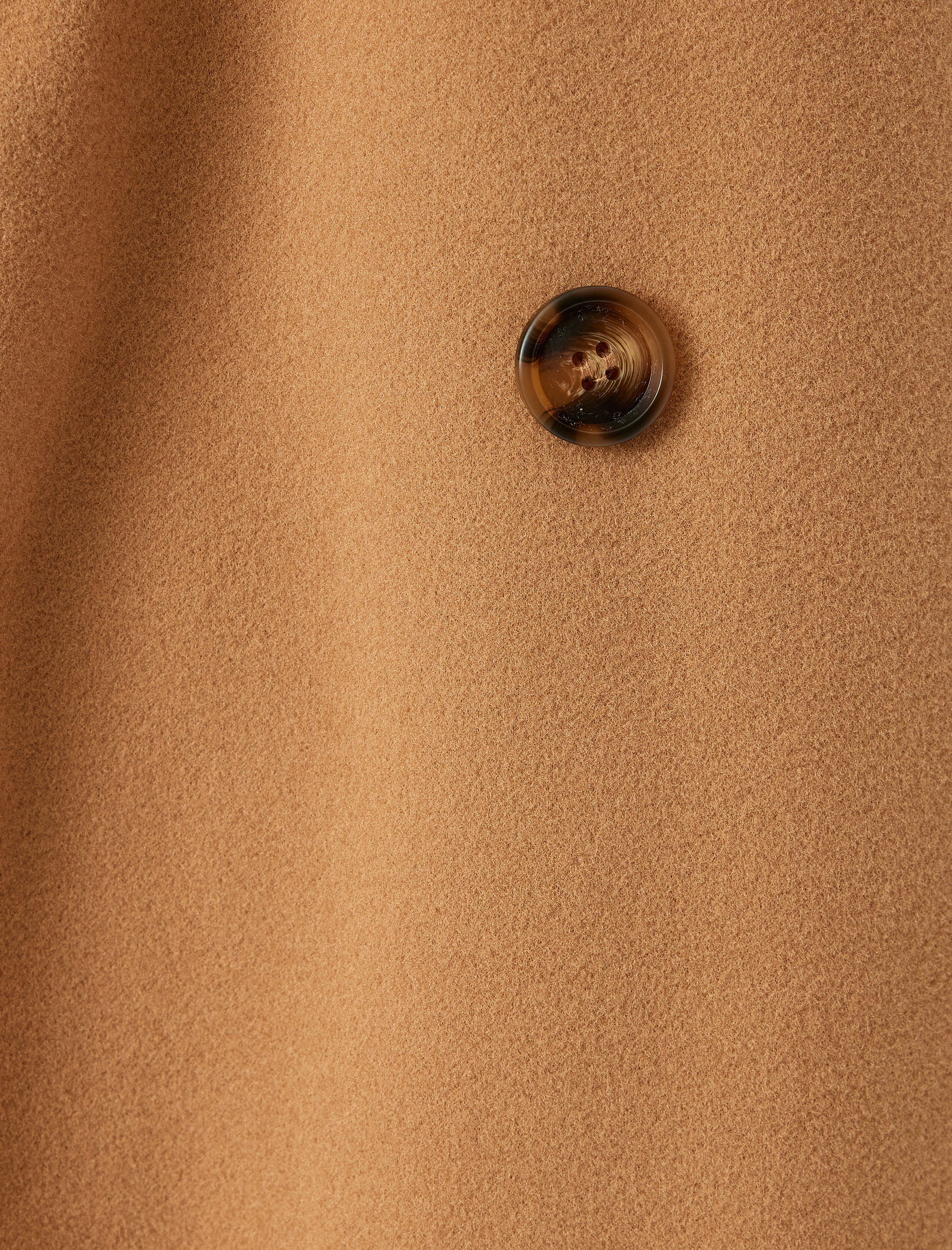 Düğmeli Cepli Kuşak Detaylı Kruvaze Uzun Kaşe Kaban