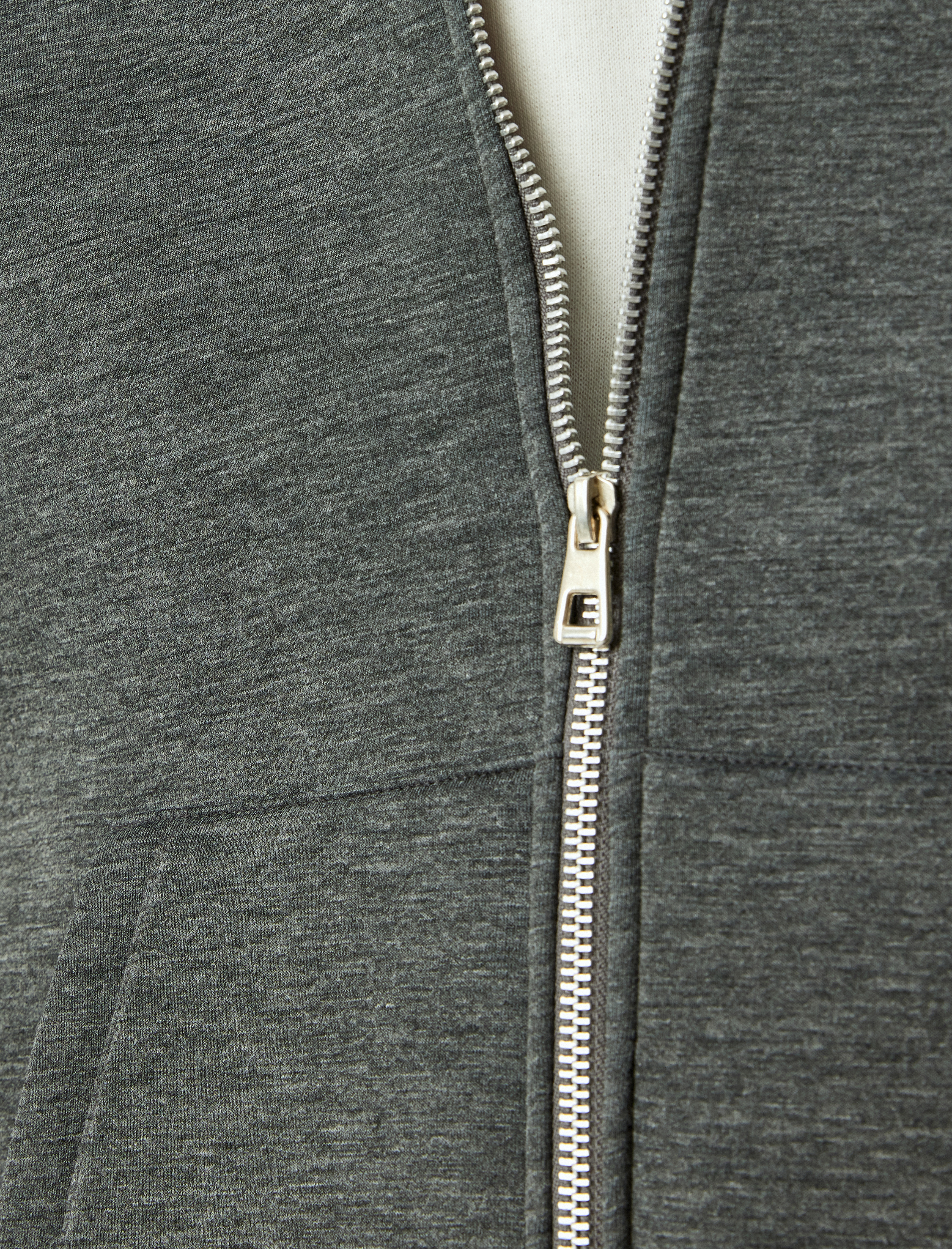   Cep Detaylı Viskon Karışımlı Basic Fermuarlı Kapşonlu Sweatshirt