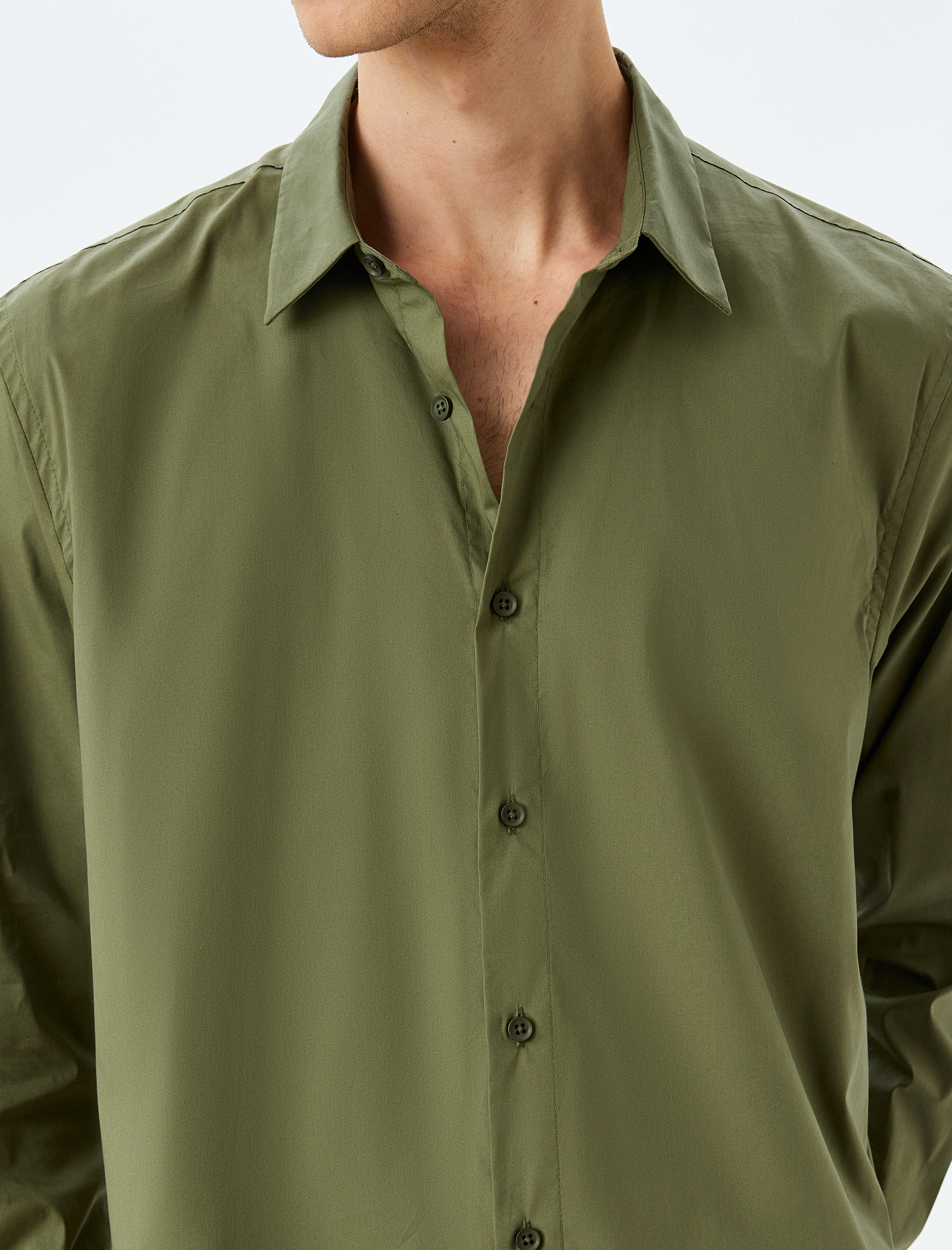   Uzun Kollu Regular Fit Pamuklu Basic Gömlek