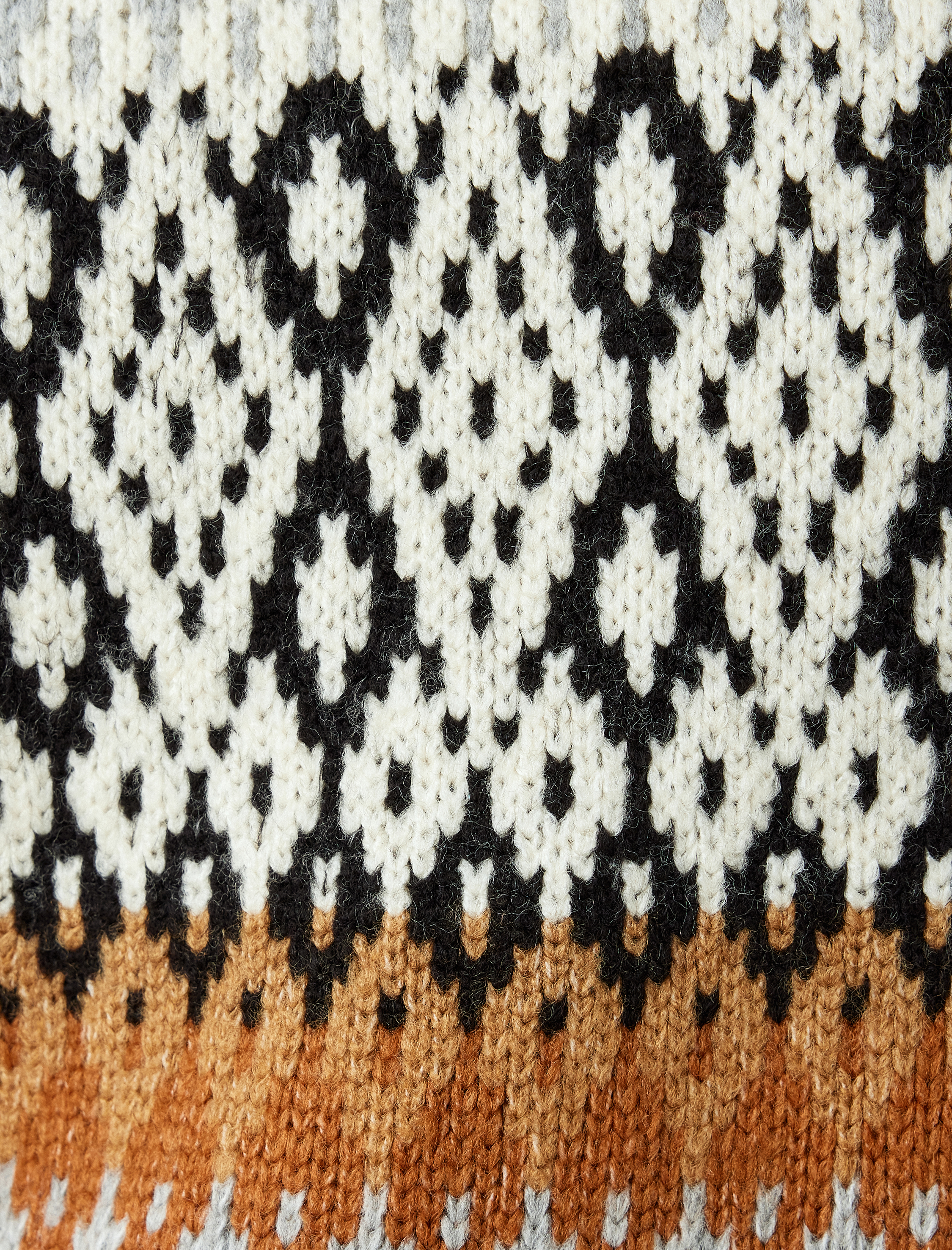   Bisiklet Yaka Rahat Kalıp Uzun Kollu Çok Renkli Etnik Kazak