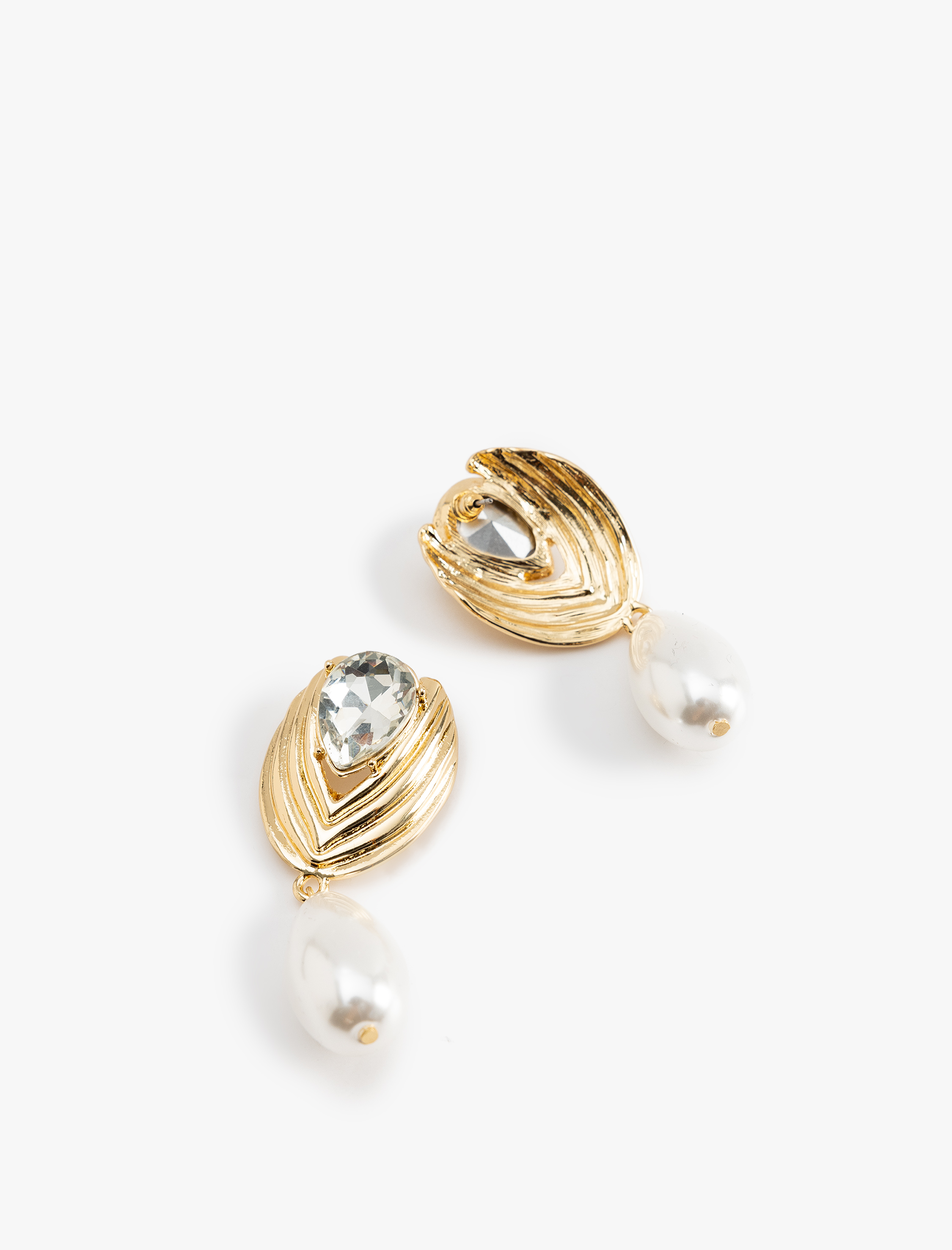  Kadın İnci Vintage Küpe Sallantılı Taş Detaylı