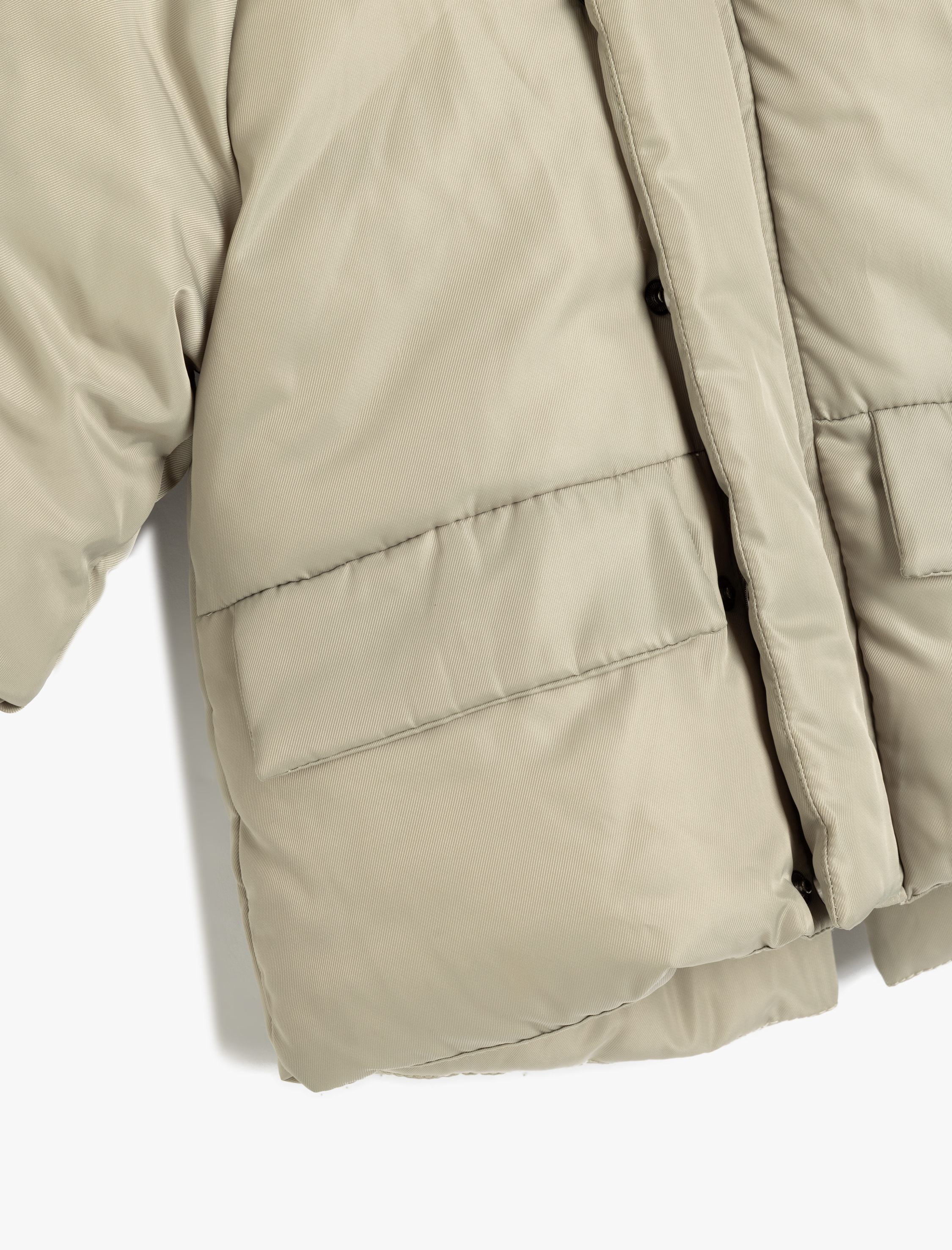  Erkek Bebek Kapşonlu Uzun Kollu Cepli Kürk Detaylı Şişme Mont