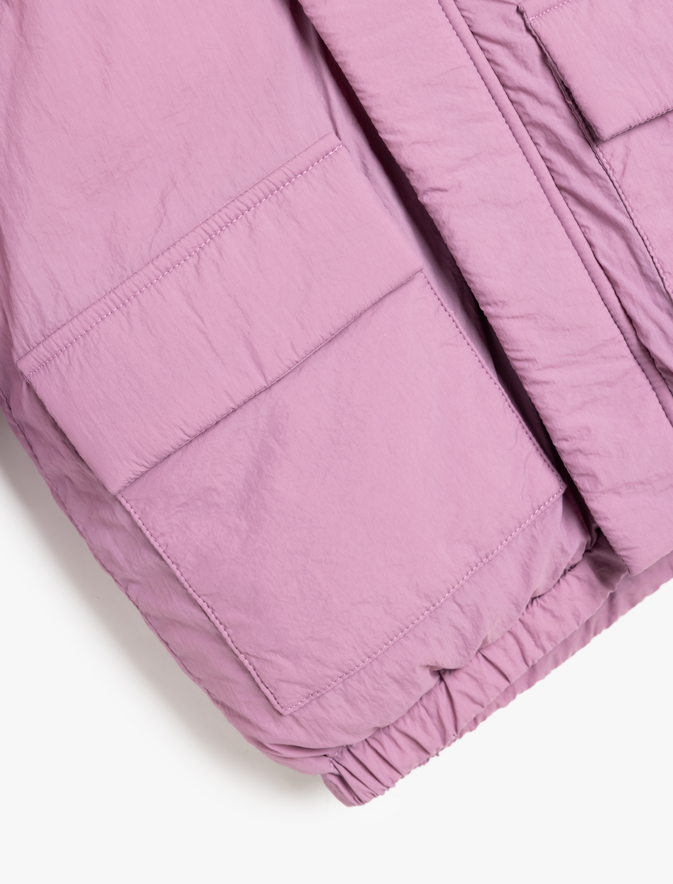 Kız Bebek Kapşonlu Şişme Mont Kapüşonlu Cep Detaylı Rüzgar Kapaklı