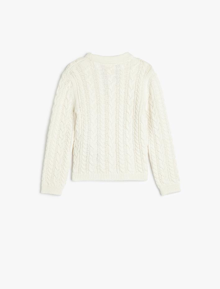 Kız Bebek Basic Triko Hırka V Yaka Düğme Detaylı