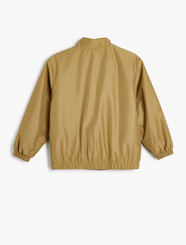 Erkek Çocuk Mevsimlik Mont Dik Yaka Kapaklı Cep Detaylı Manşetleri Lastikli