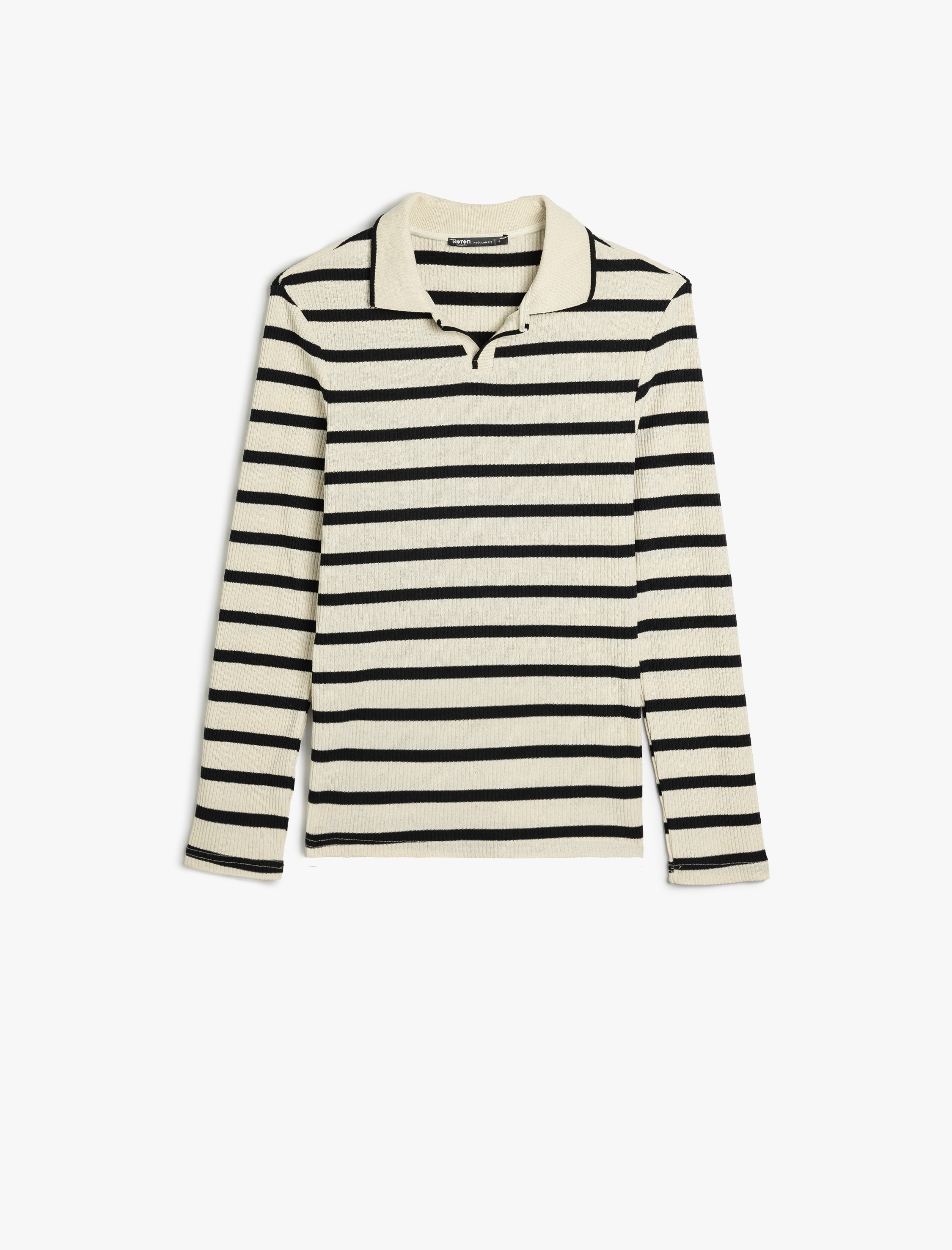   Polo Yaka Kazak Dokulu Pamuk Karışımlı