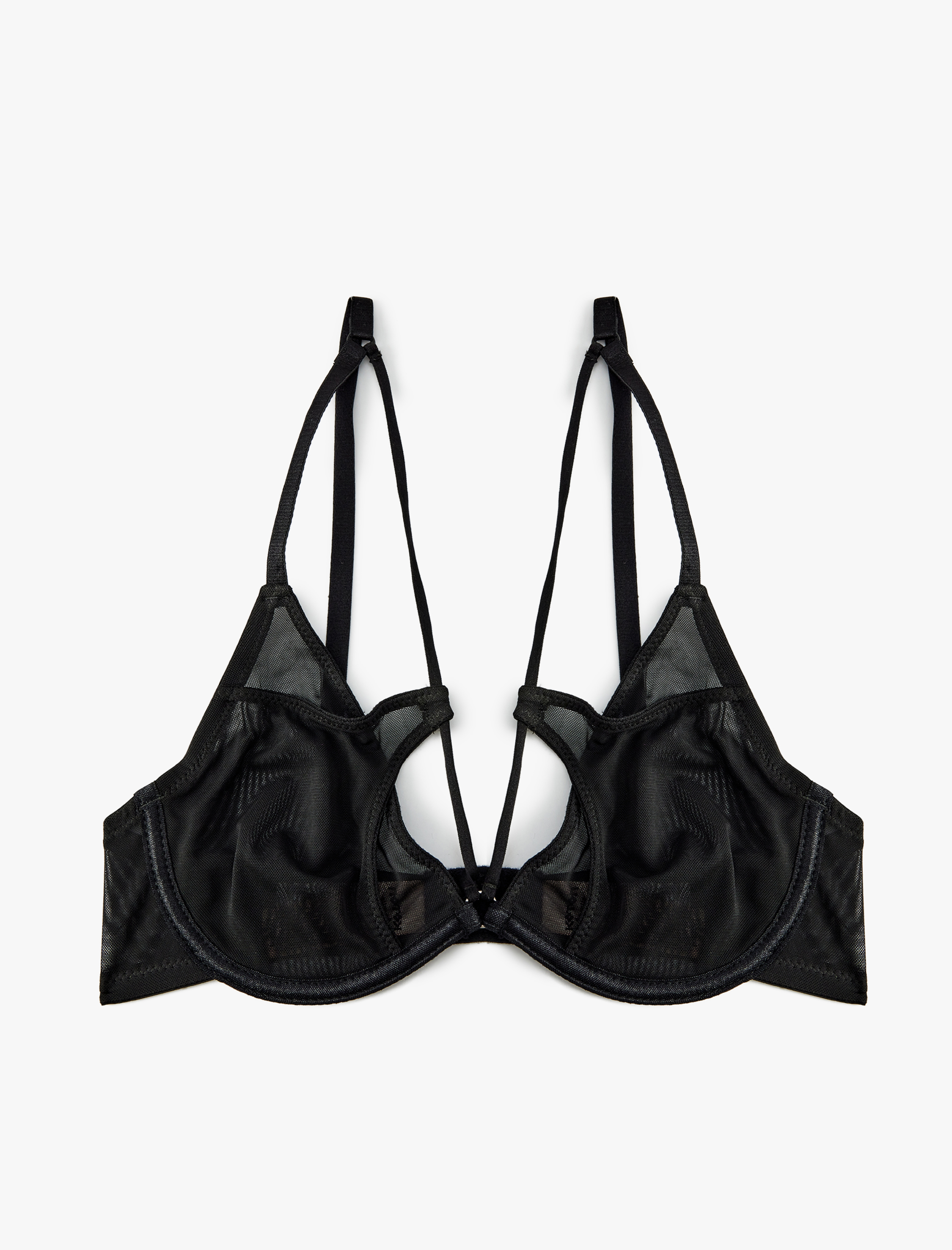 Balenli Transparan Sütyen Çapraz Askı Detaylı