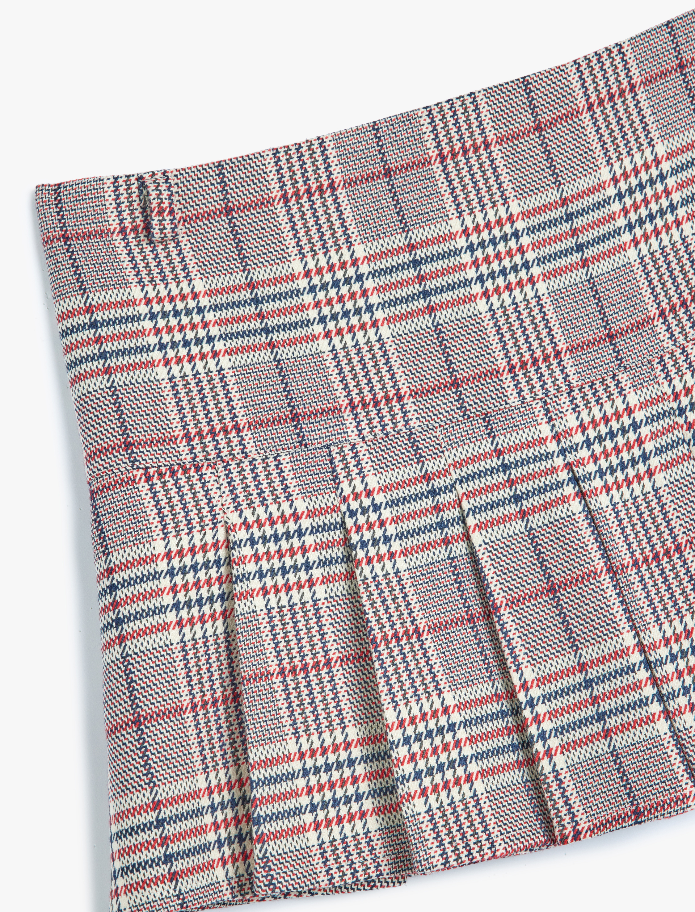   A Kesim Standart Bel Ekose Mini Pileli Etek