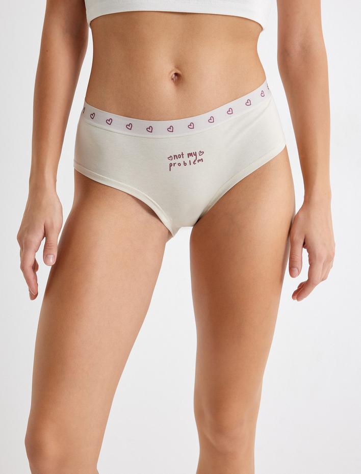  Yüksek Bel Hipster Külot Pamuklu Baskılı