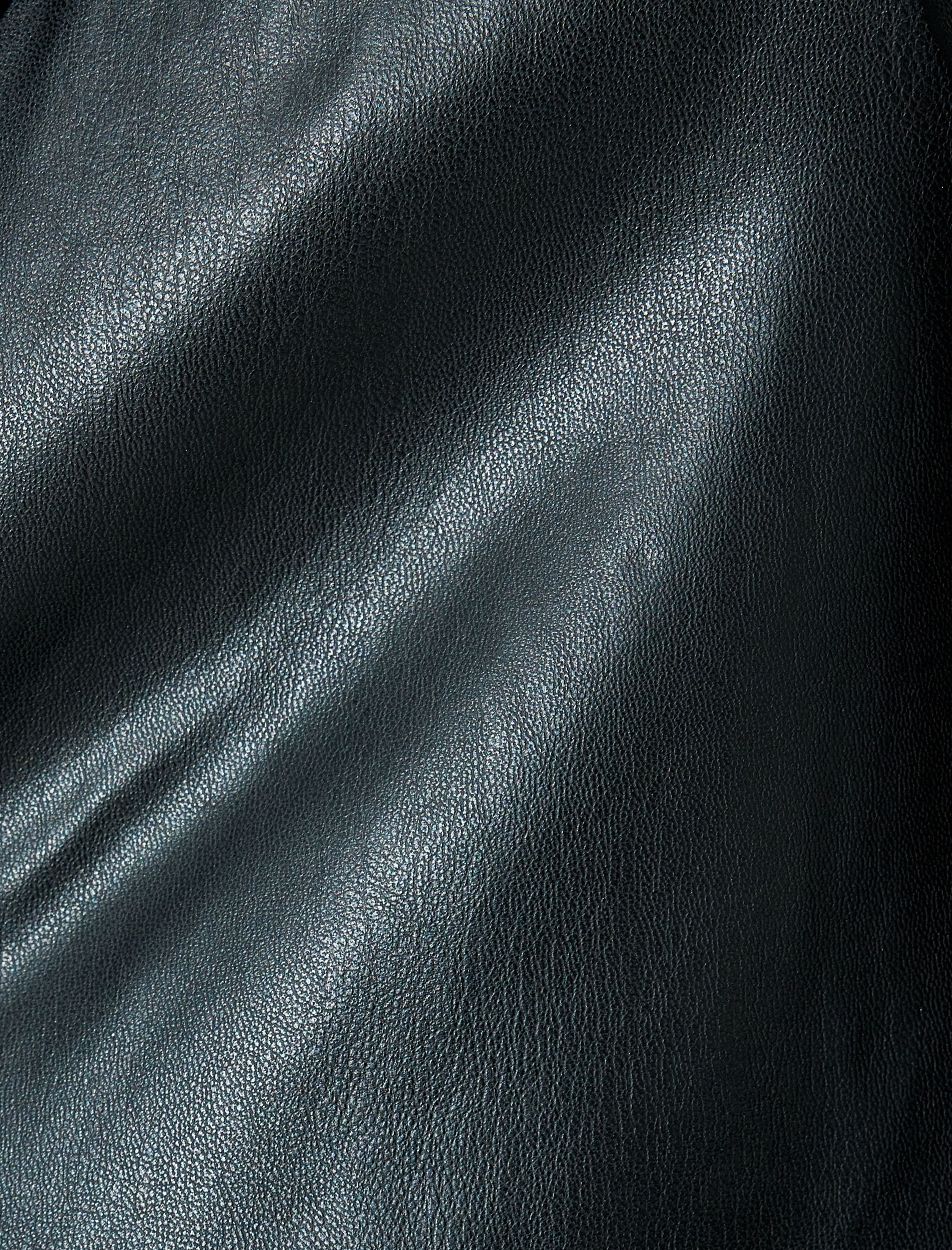 Ekstra Uzun Suni Deri Trençkot Kruvaze Düğmeli Cepli