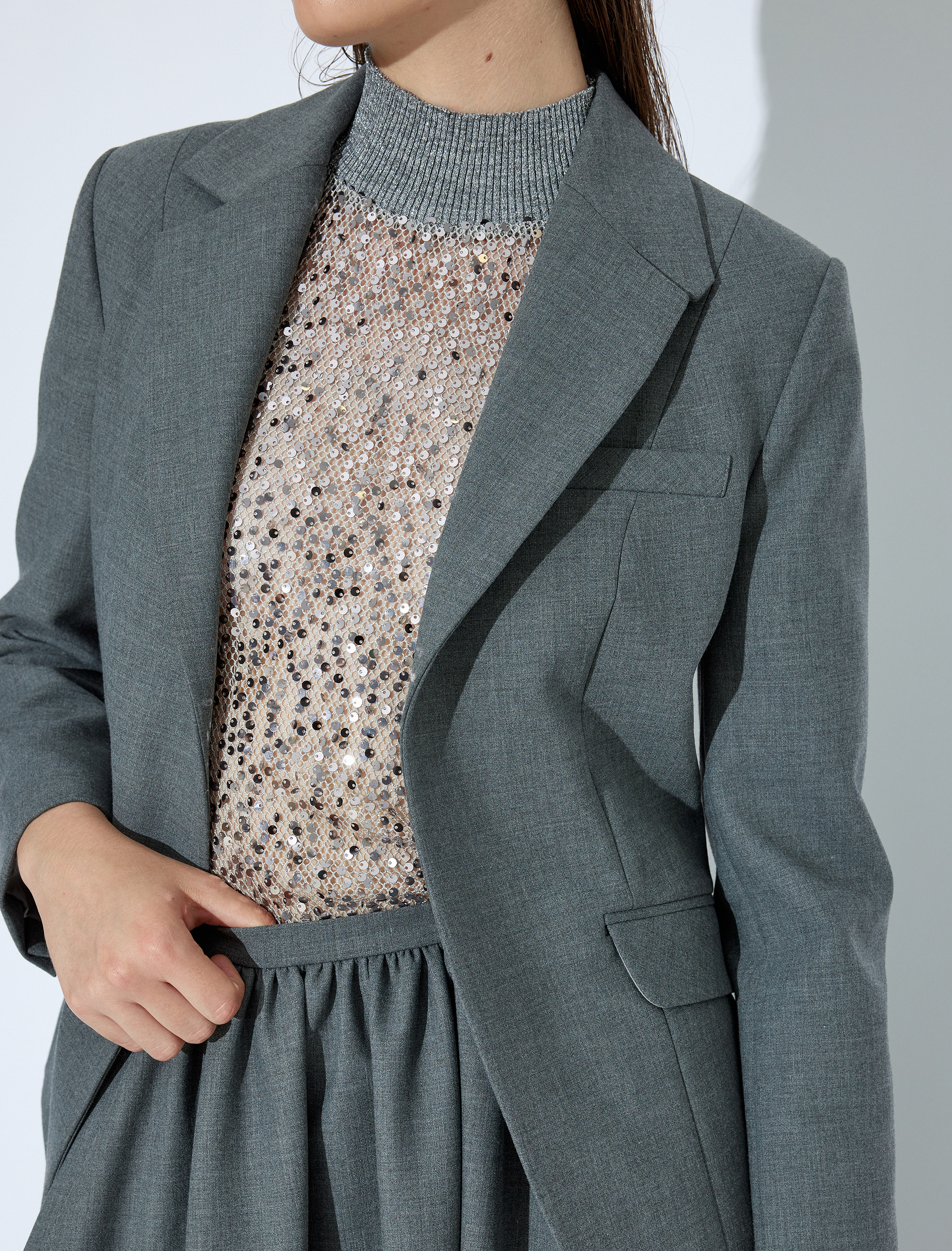   Cepli Kruvaze Regular Fit Blazer Ceket